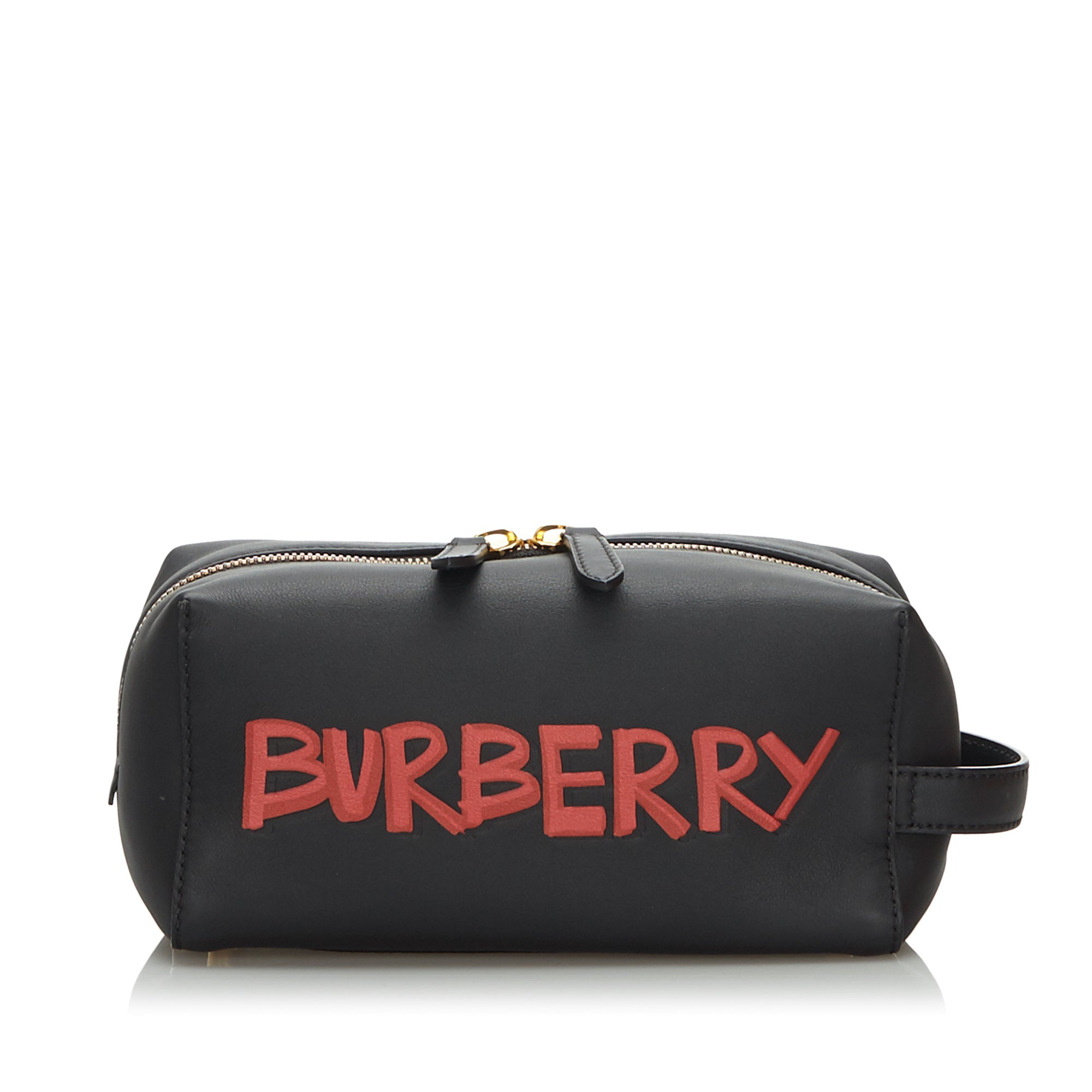 Black Burberry Leather Graffiti Clutch Bag Designer Revival