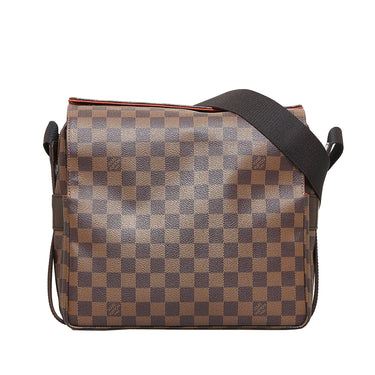 LV Naviglio Messenger Damier Ebene Coated Canvas with Leather and