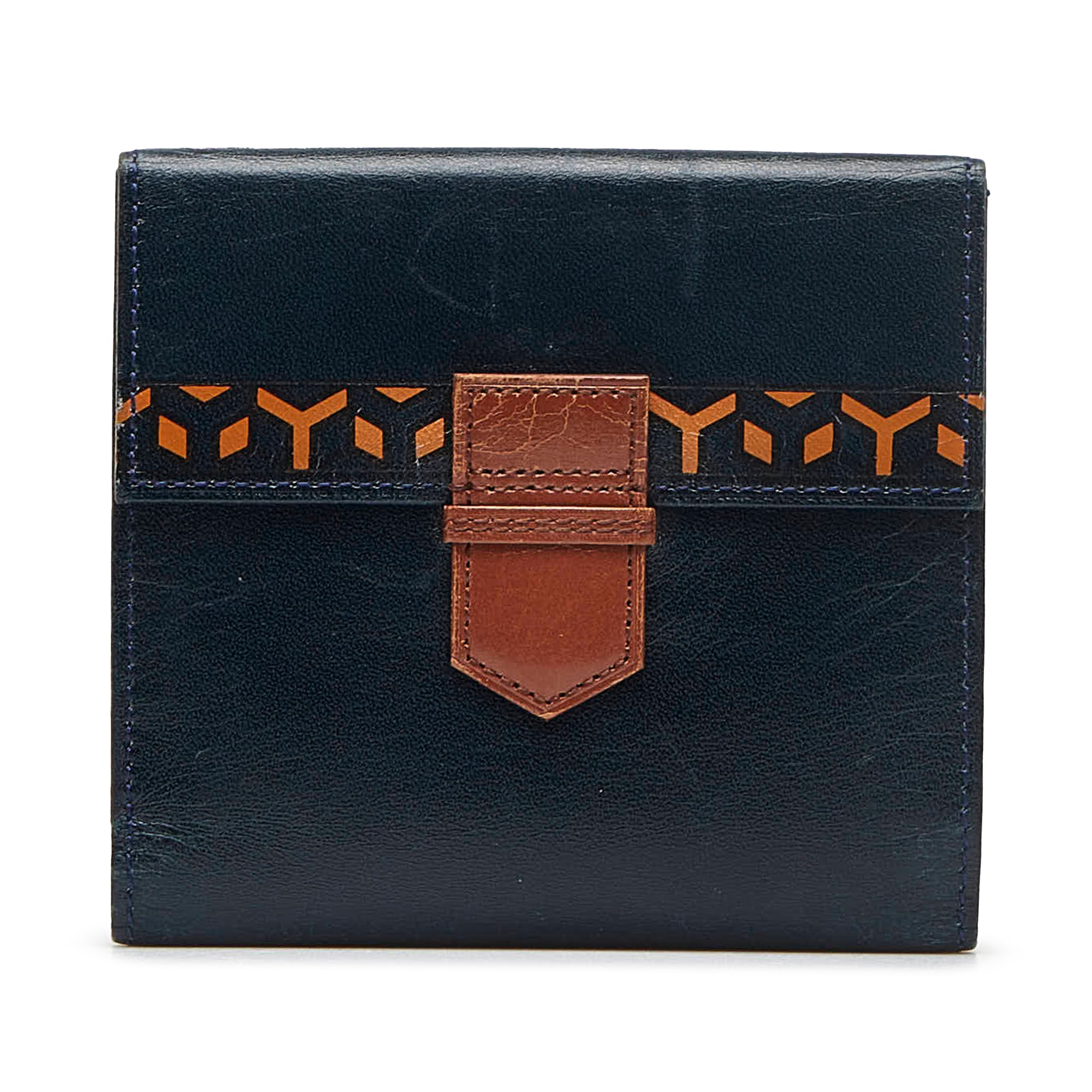 Blue Leather Small Wallet