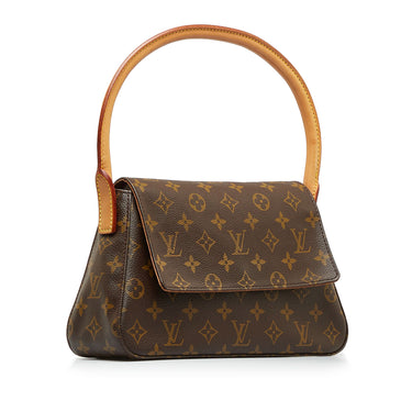 Brown Louis Vuitton Monogram Looping Mini Baguette – Designer Revival