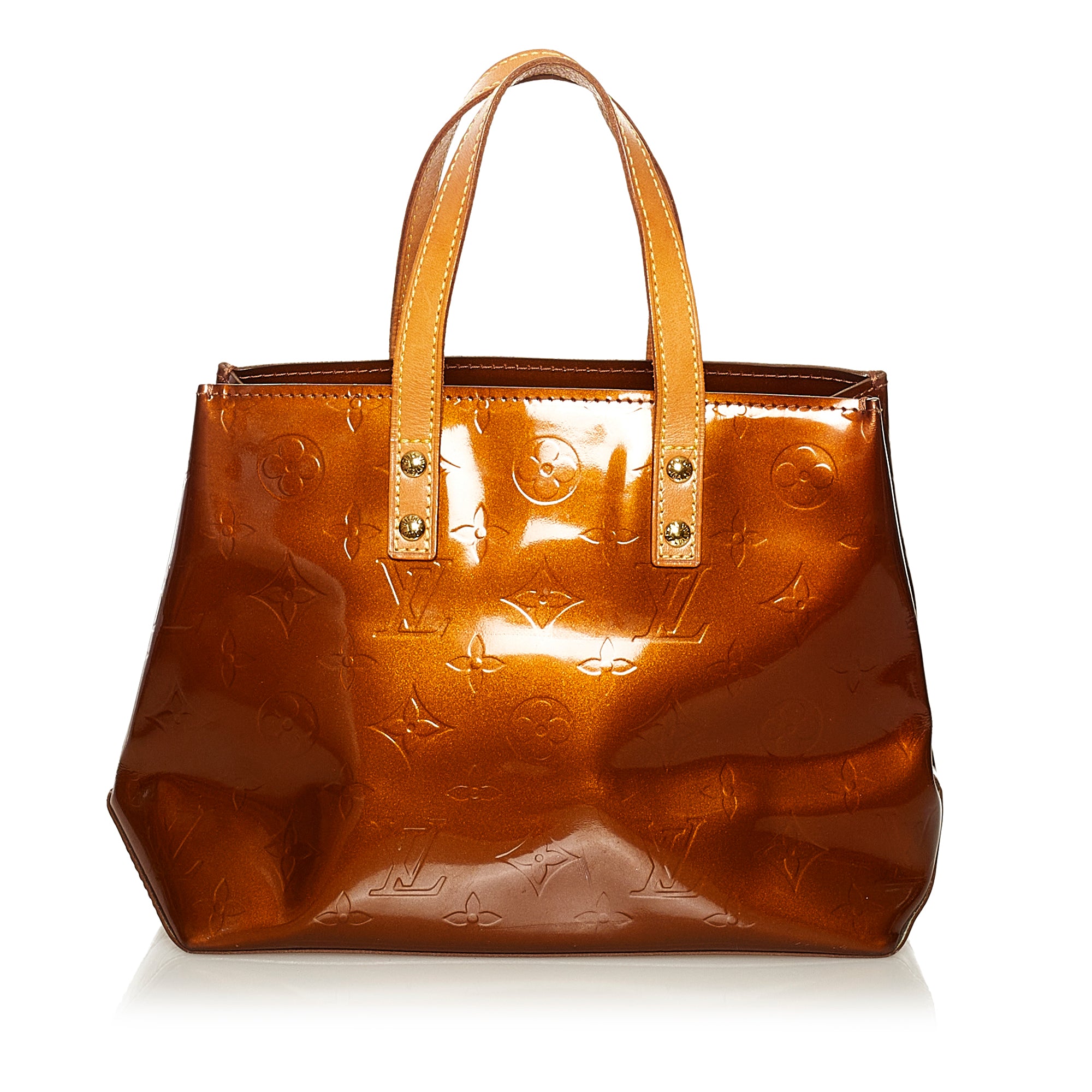 Pre-Owned Louis Vuitton Reade Monogram Vernis PM Bronze Tote Bag