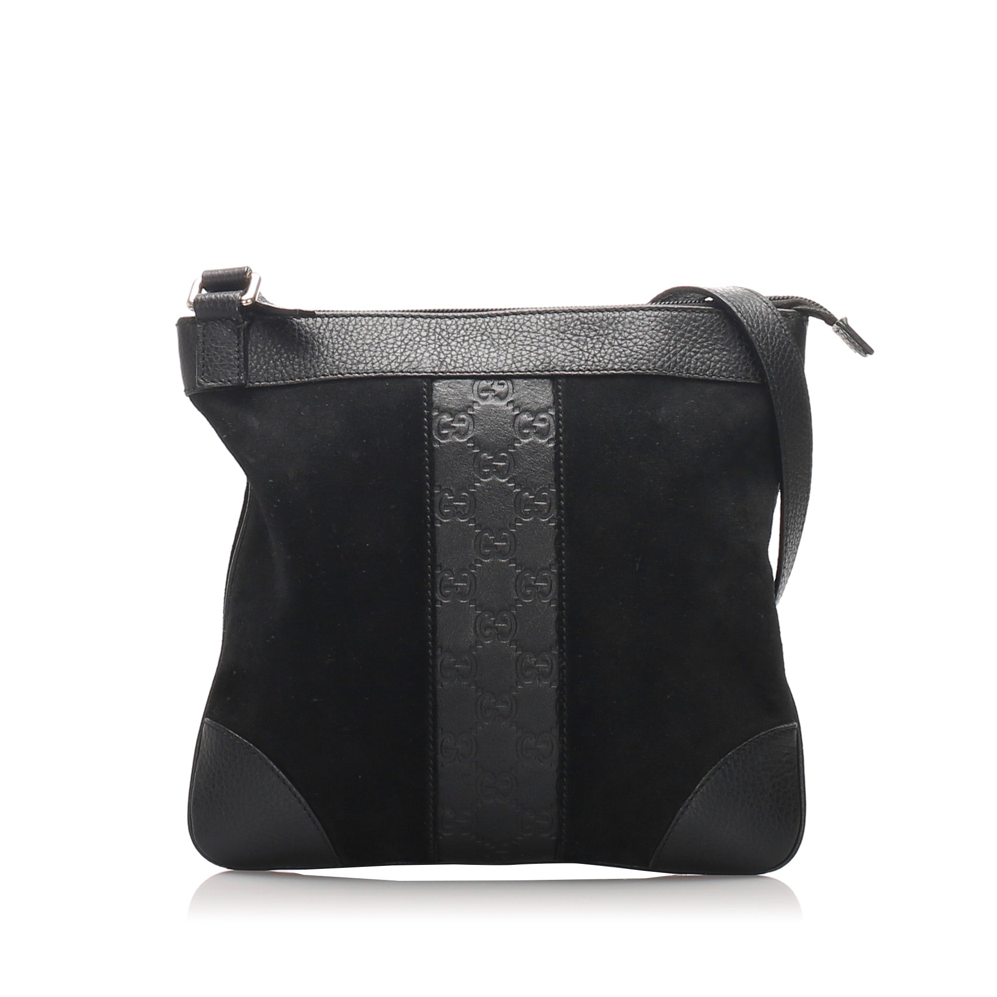 black suede crossbody bag