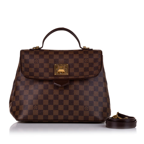 Authentic Louis Vuitton Damier Ebene Canvas & Leather Hampstead MM Tote Bag