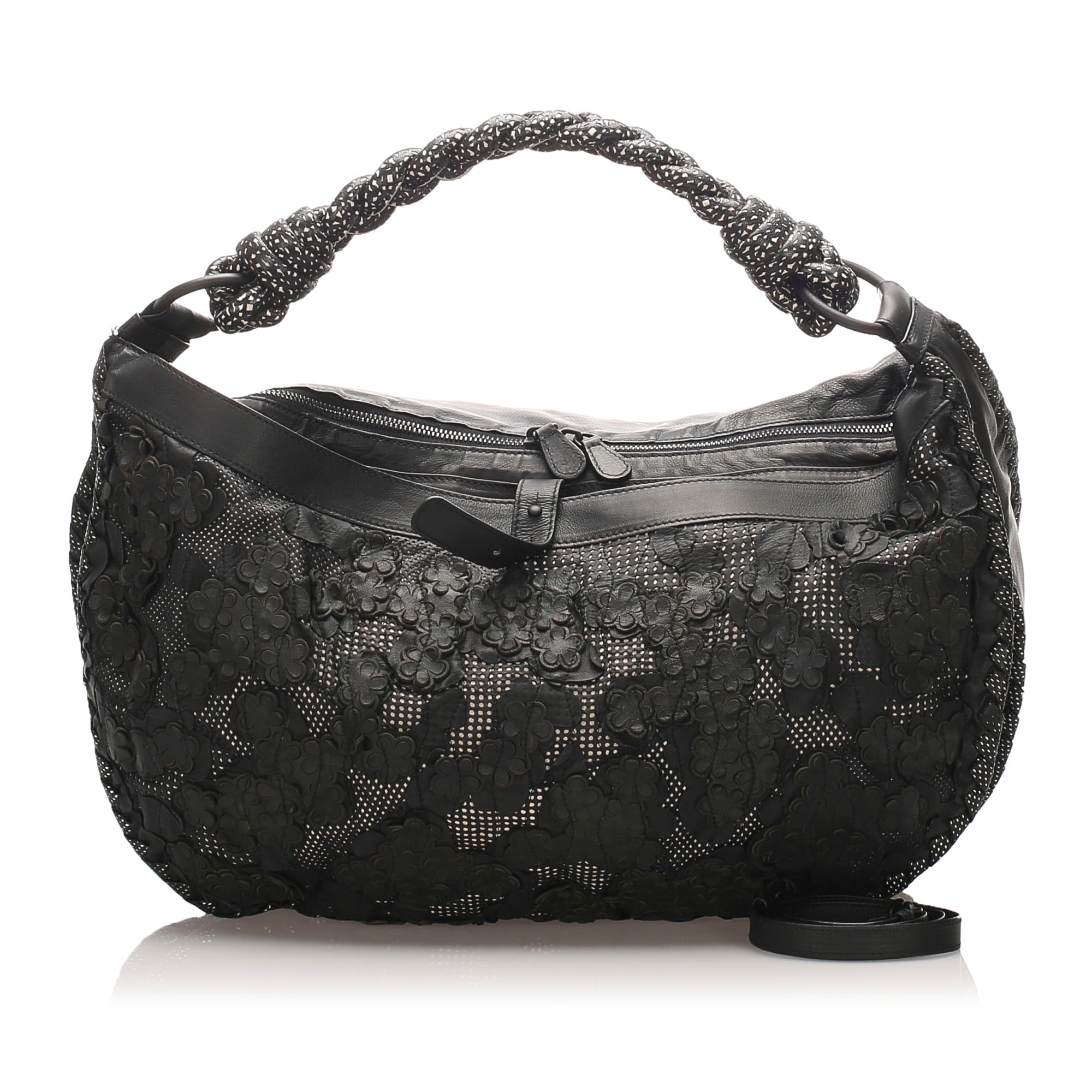 bottega veneta intrecciato leather shoulder bag