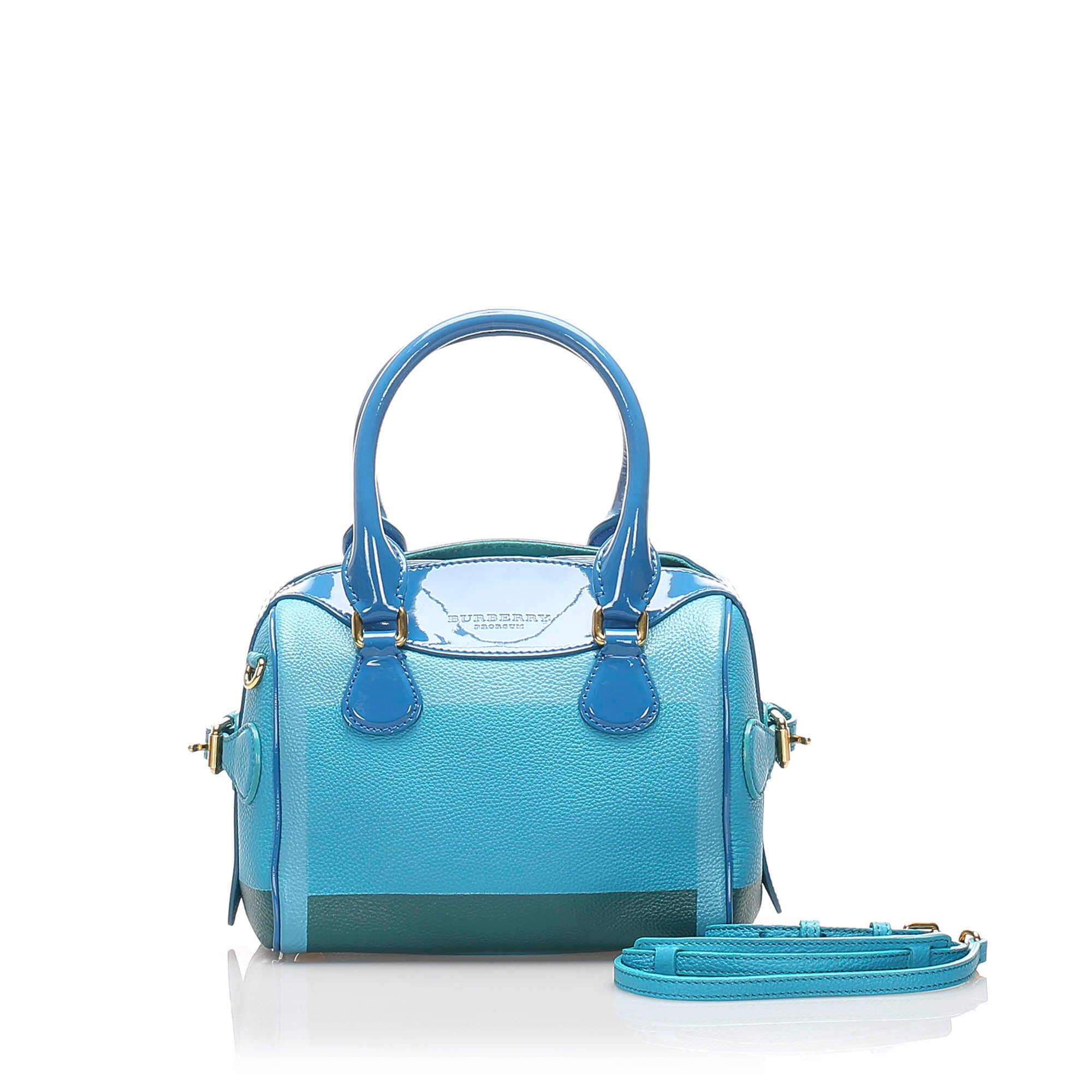 blue burberry purse