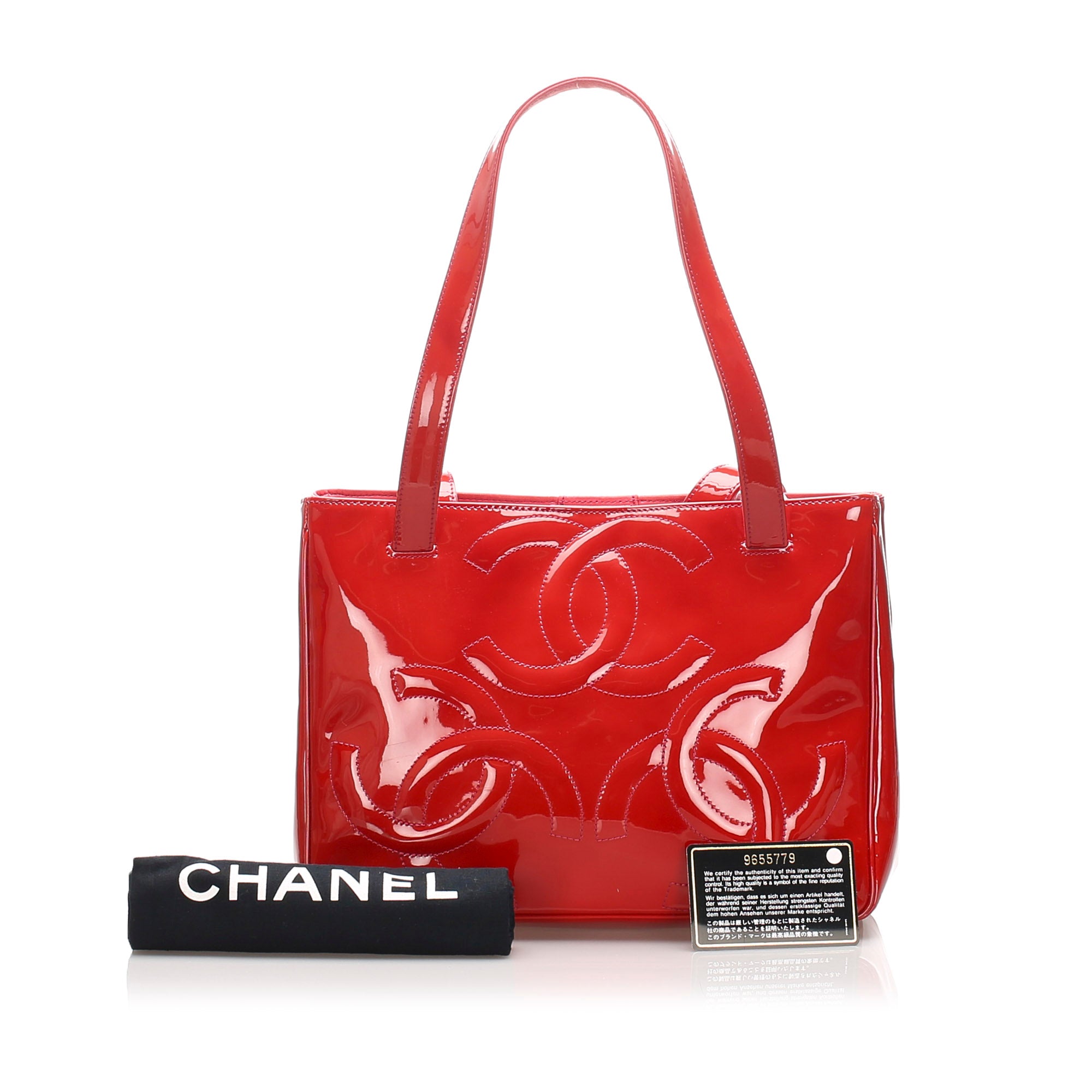 chanel patent leather tote bag