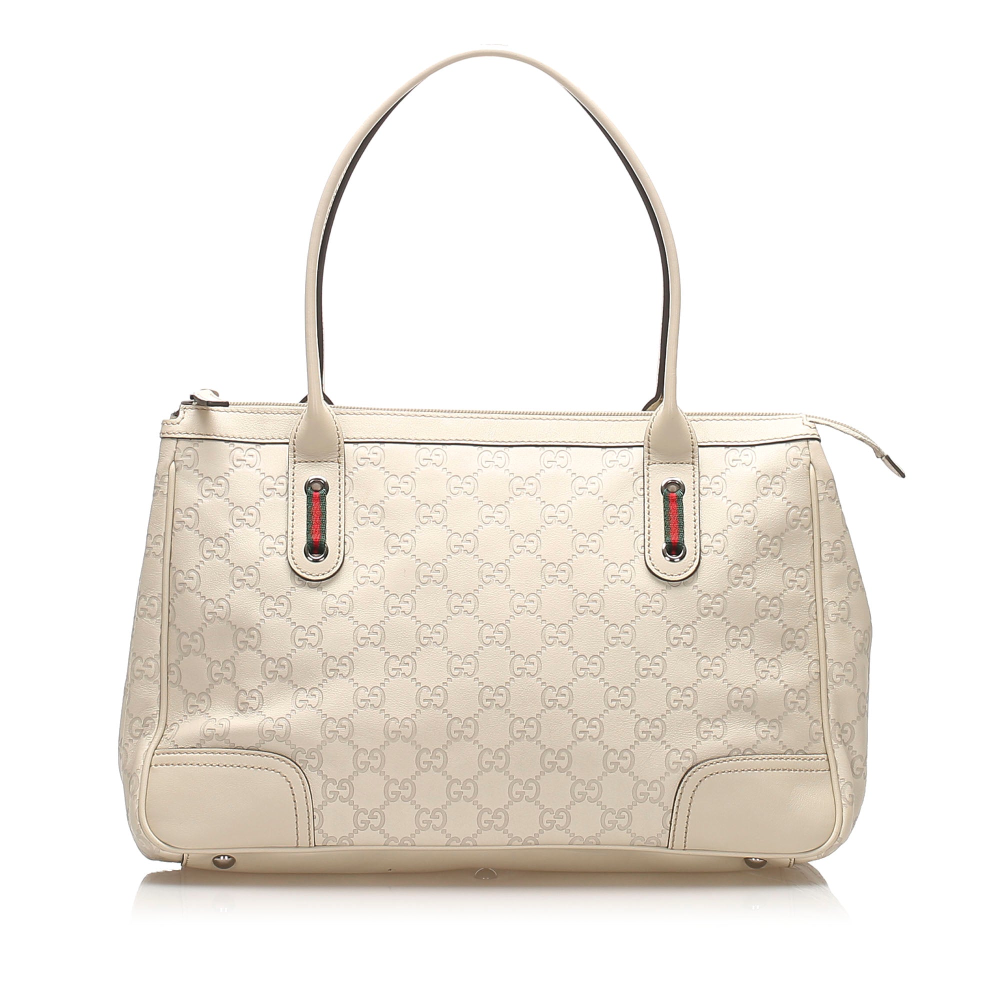 White Gucci Guccissima Princy Tote Bag Designer Revival