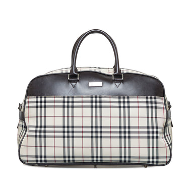 Brown Burberry Haymarket Check Gladstone Satchel – Designer Revival