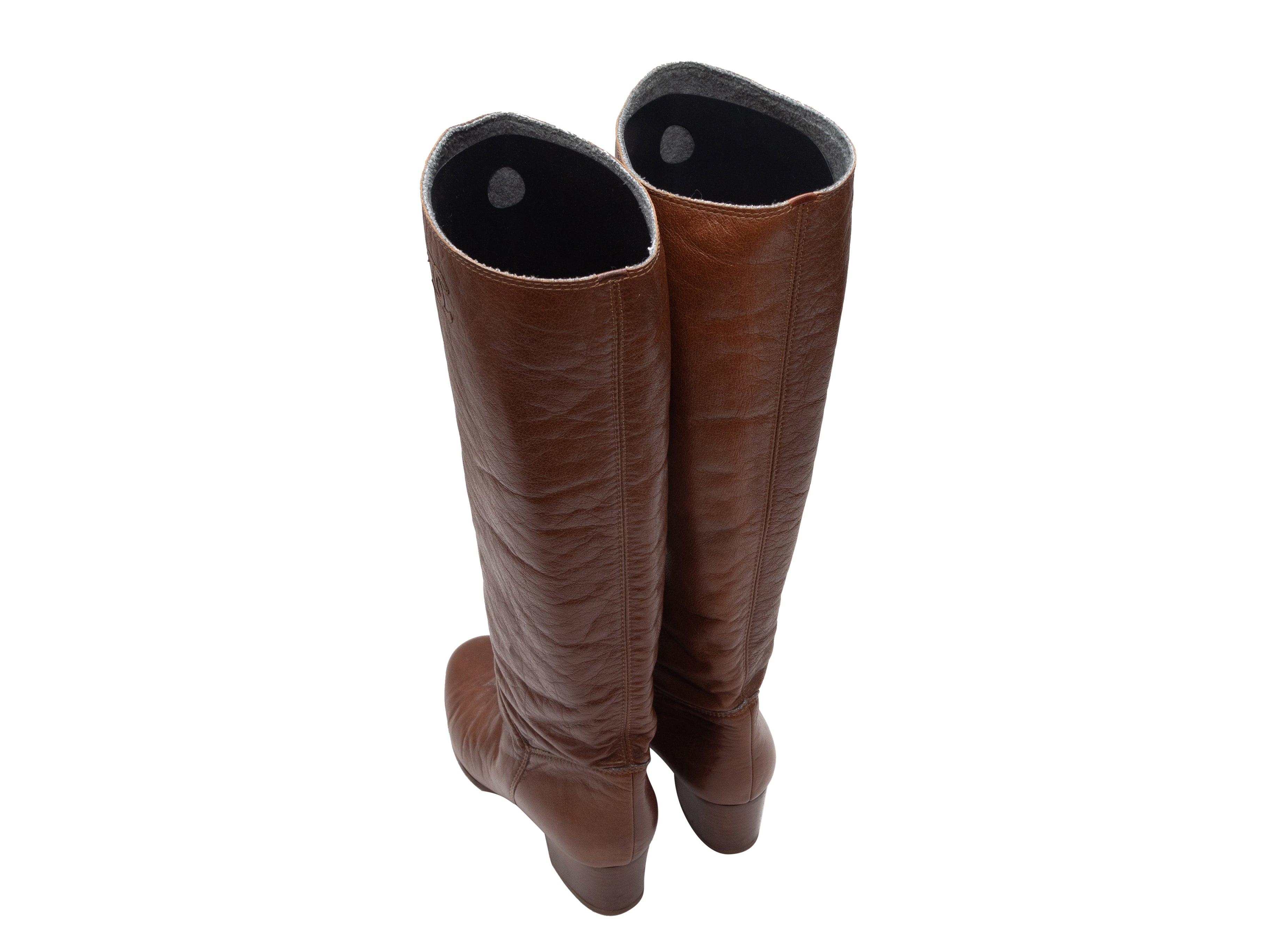 Brown 2010 Knee- Leather Boots