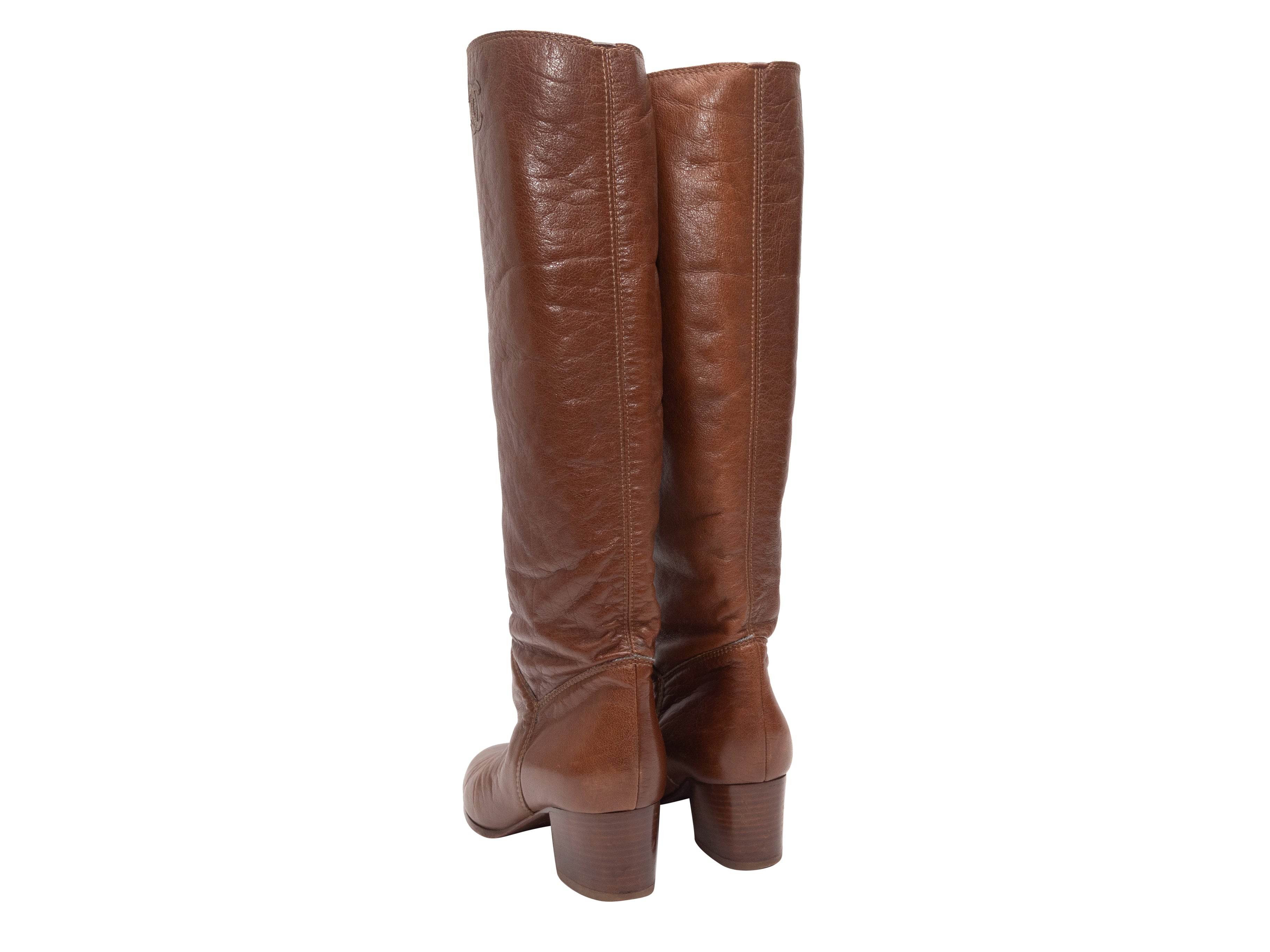 Brown 2010 Knee- Leather Boots