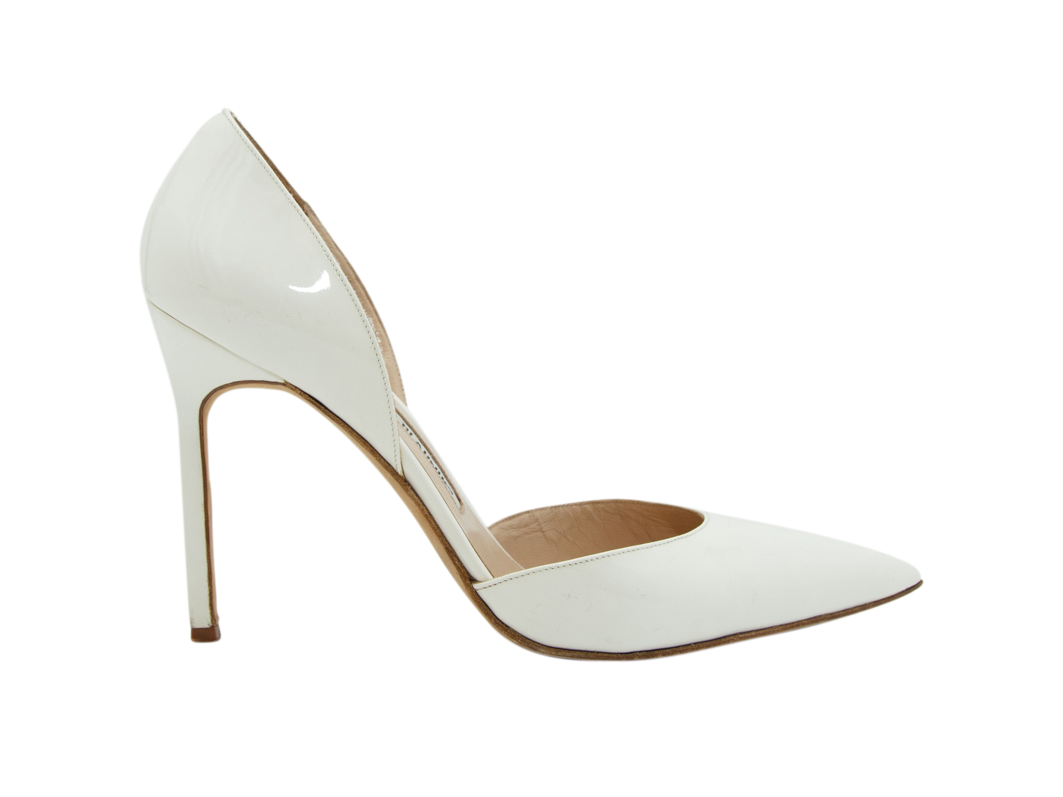 manolo white pumps