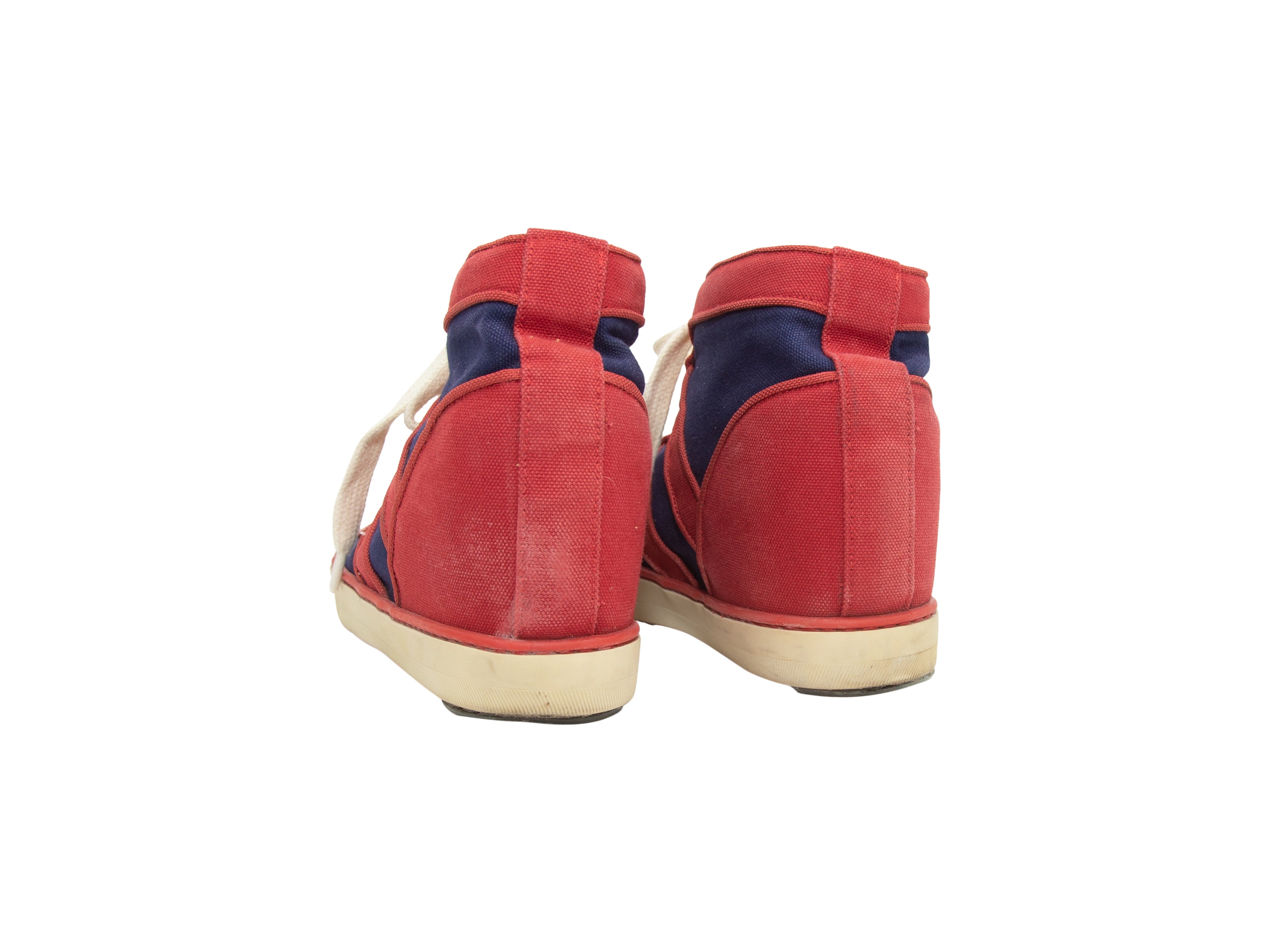 Red & Navy Isabel Marant Hidden Wedge Sneakers – Revival