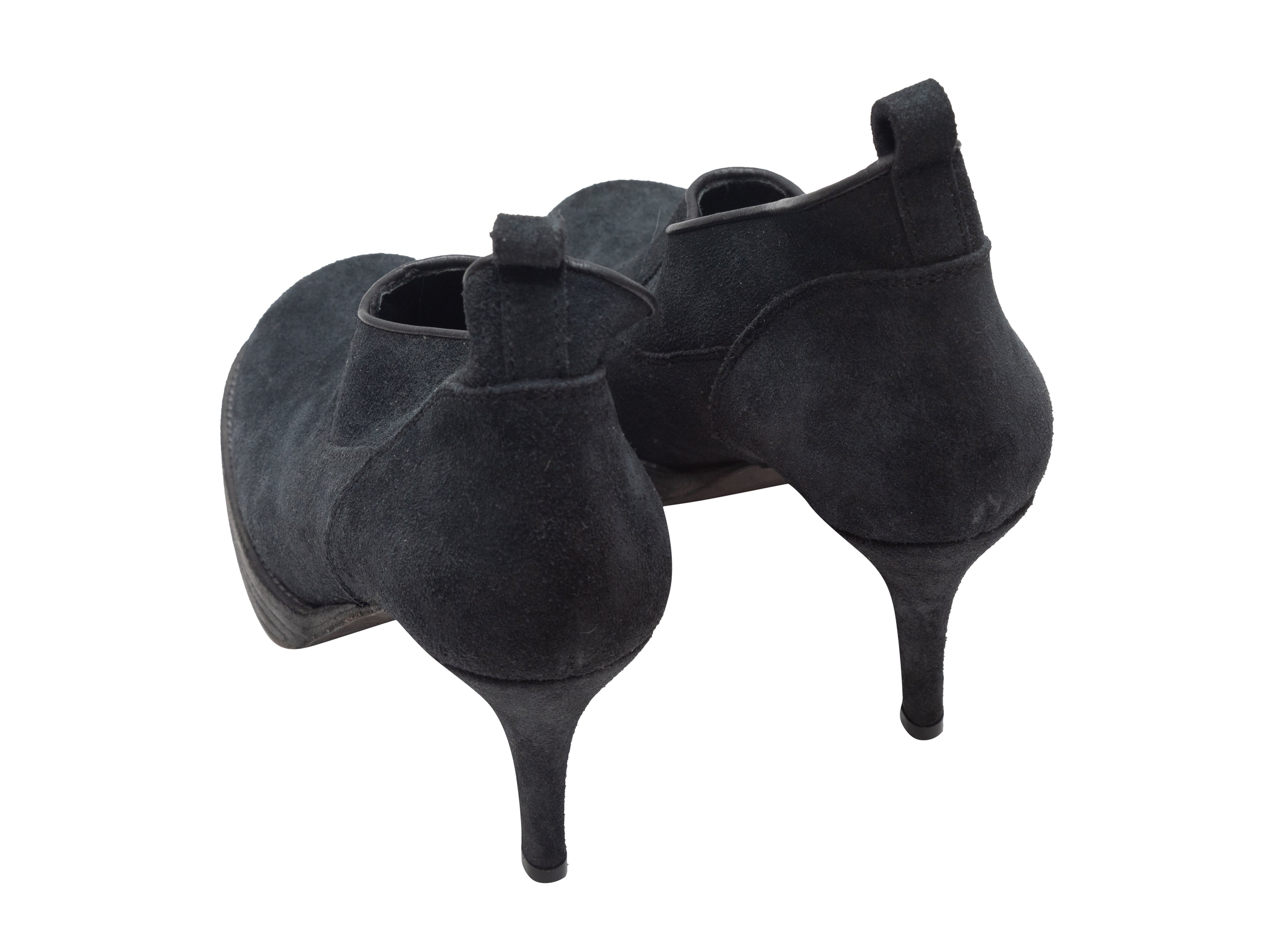 Black Suede Bootie Pumps