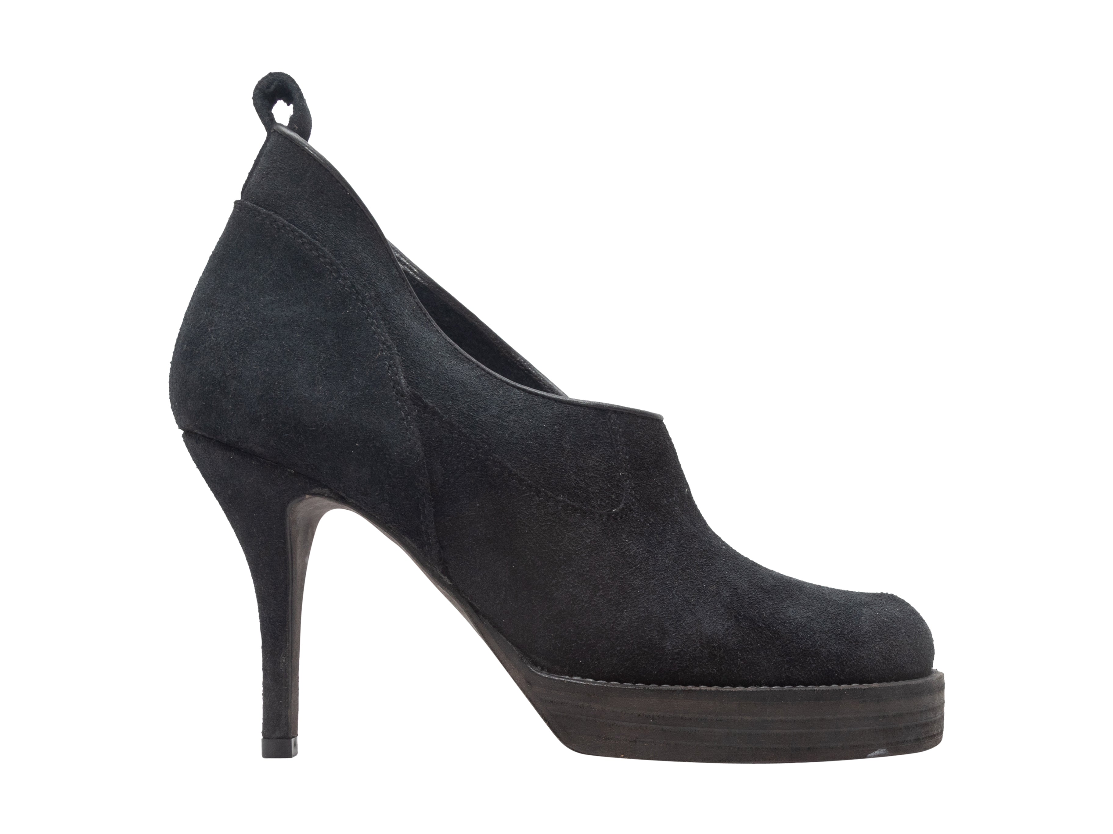 Black Suede Bootie Pumps