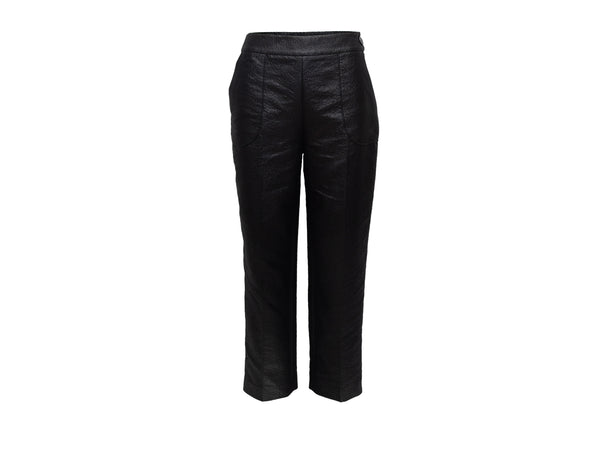 Vegan Leather Trousers Women Black High Waisted Matte Leather Pants   Karanube