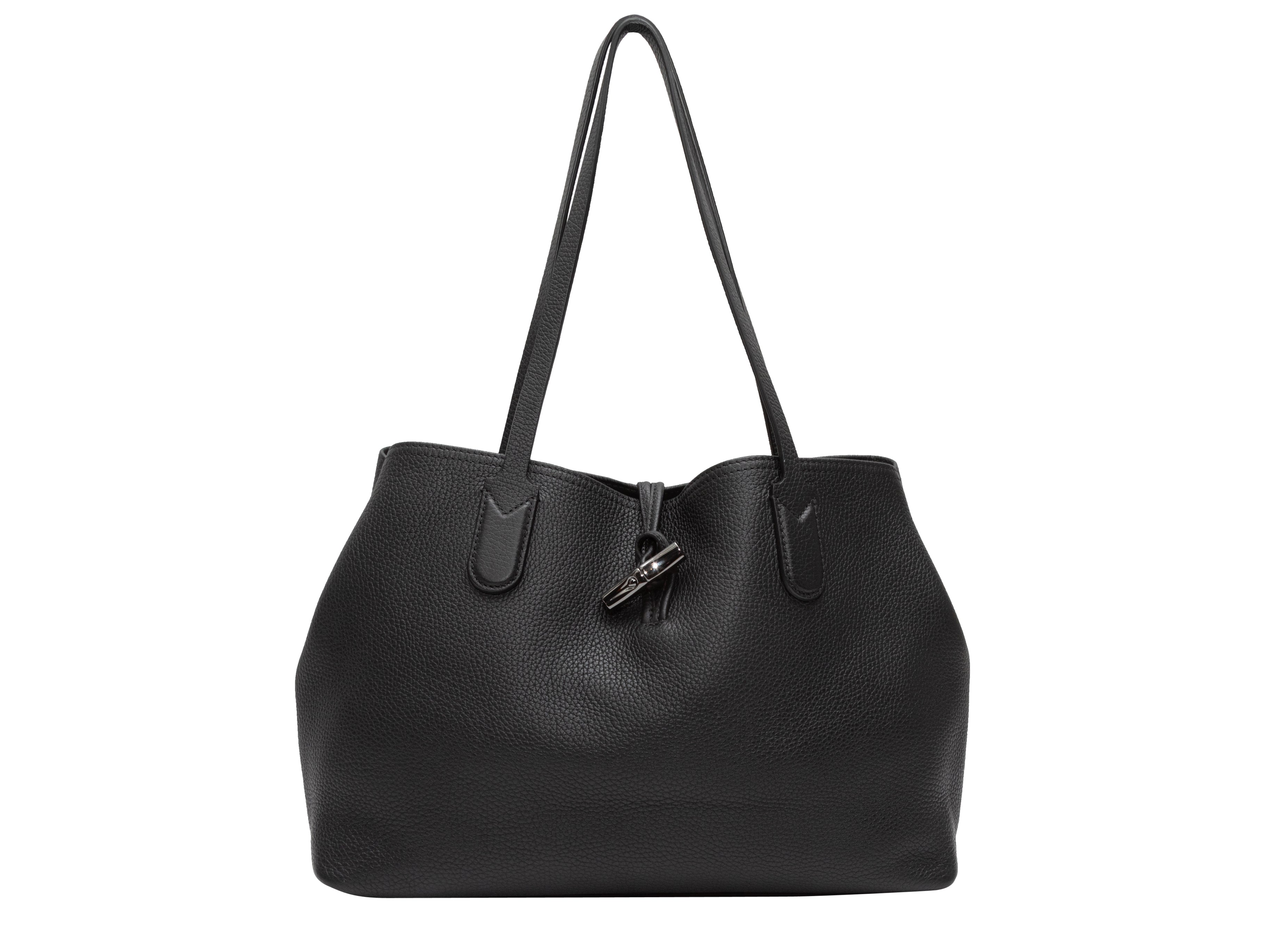 longchamp black leather handbag