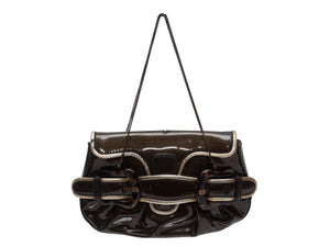 Fendi Borsa Mini B Black Patent Leather Handbag