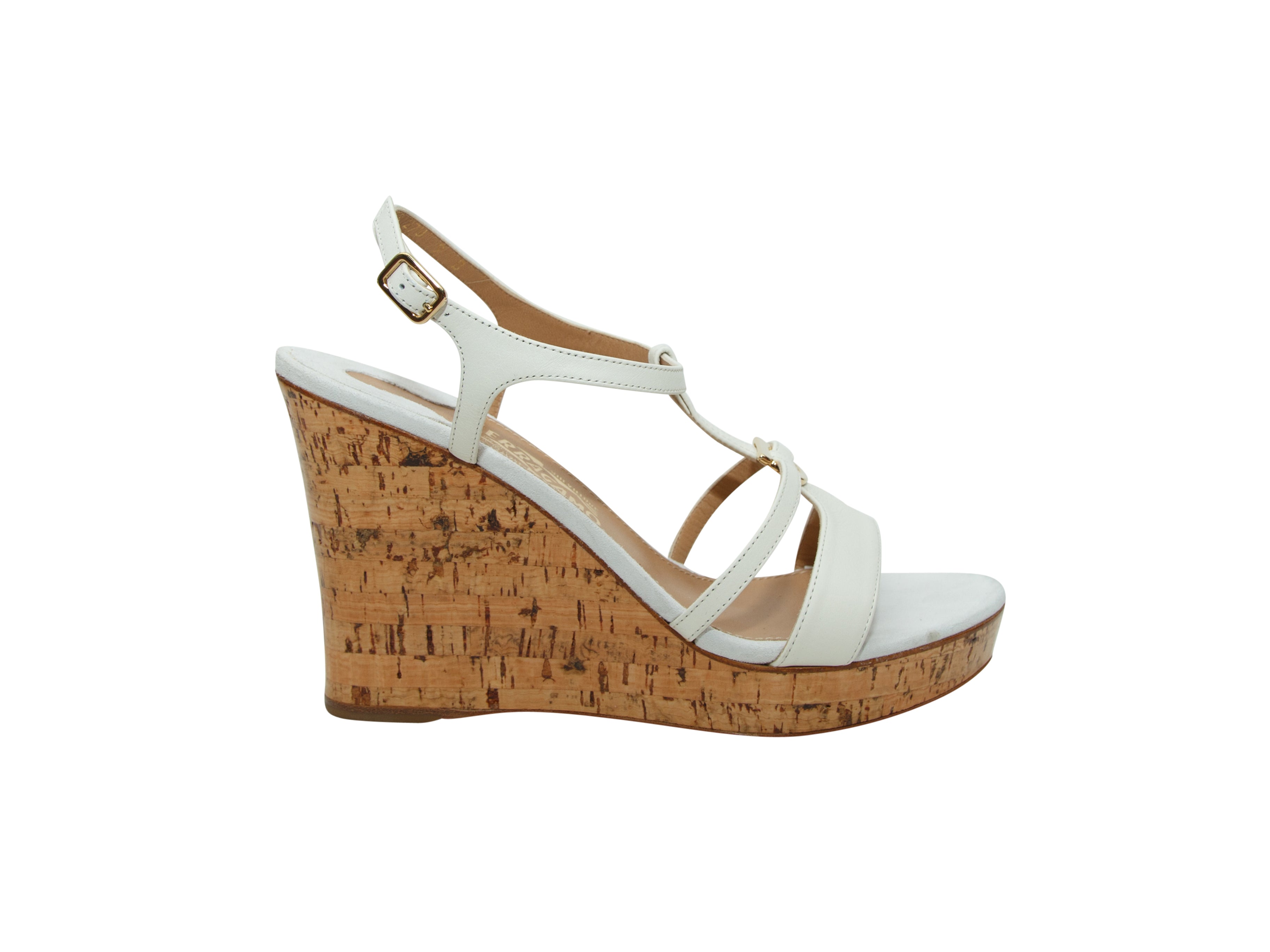 white and cork wedges