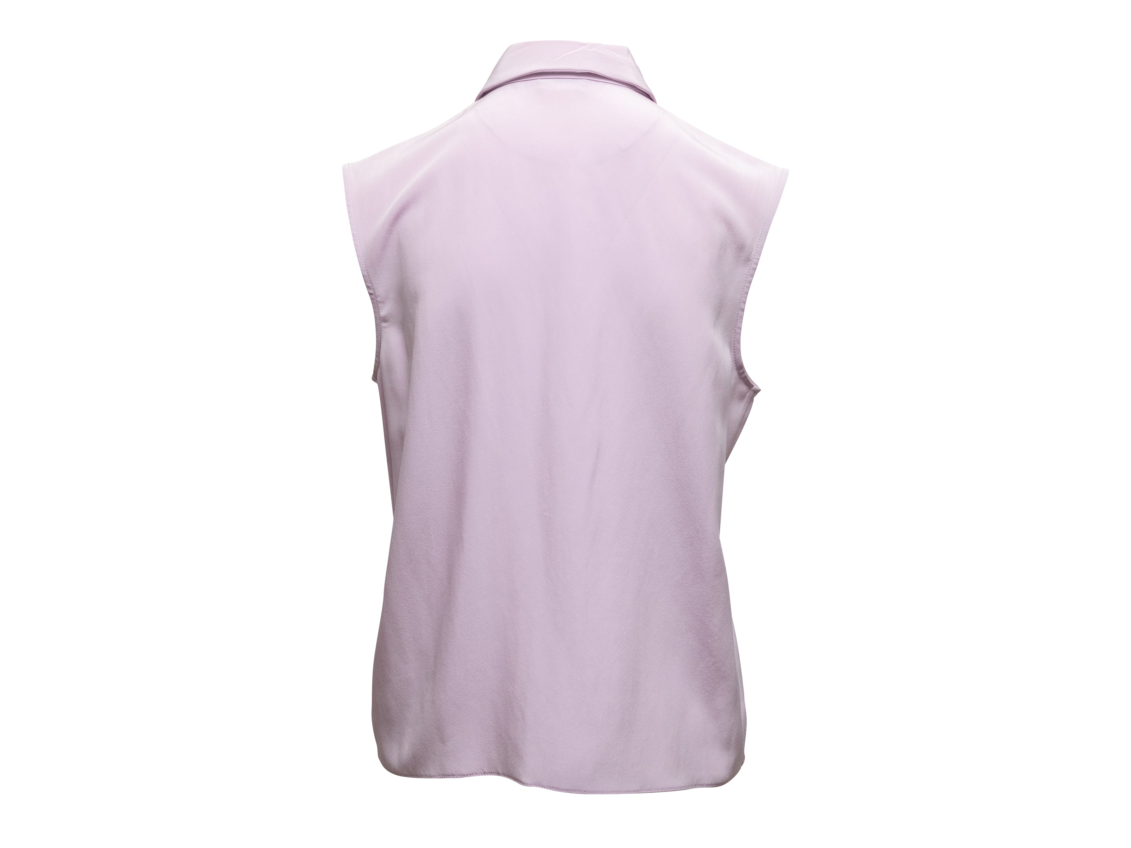 Lavender Sleeveless Button-Up Top