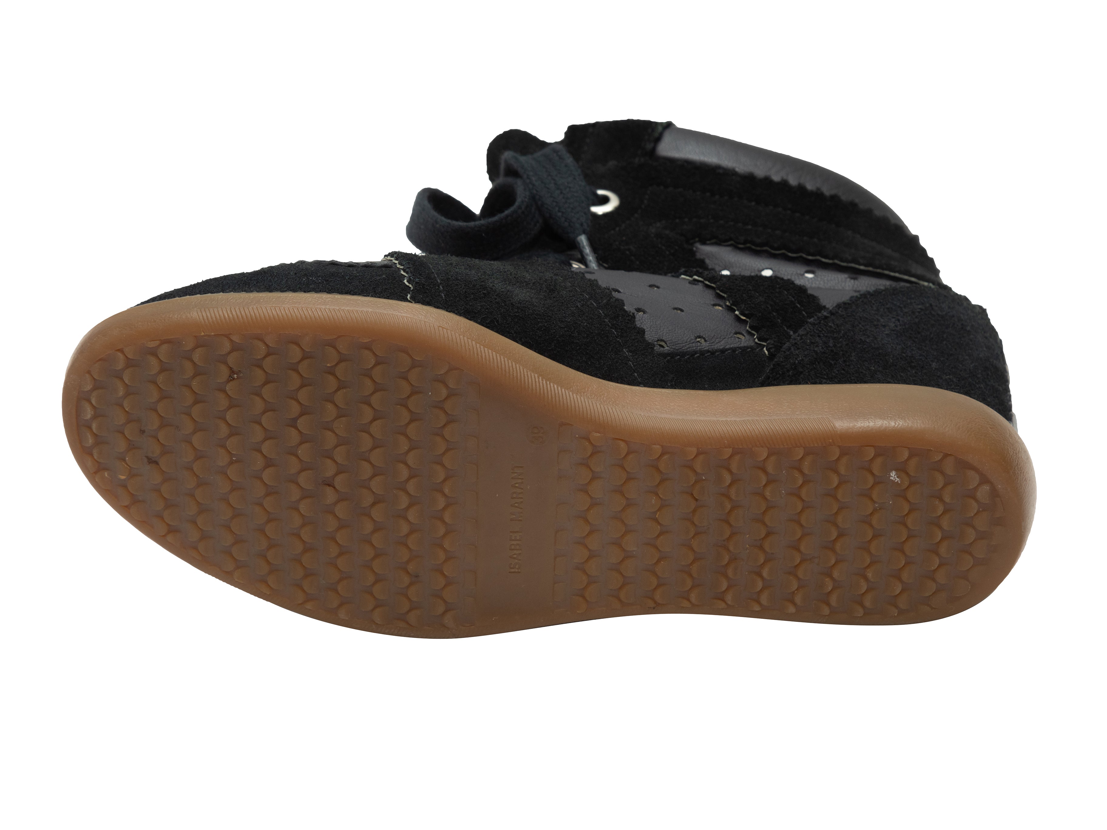 Black Suede & Leather Wedge Sneakers