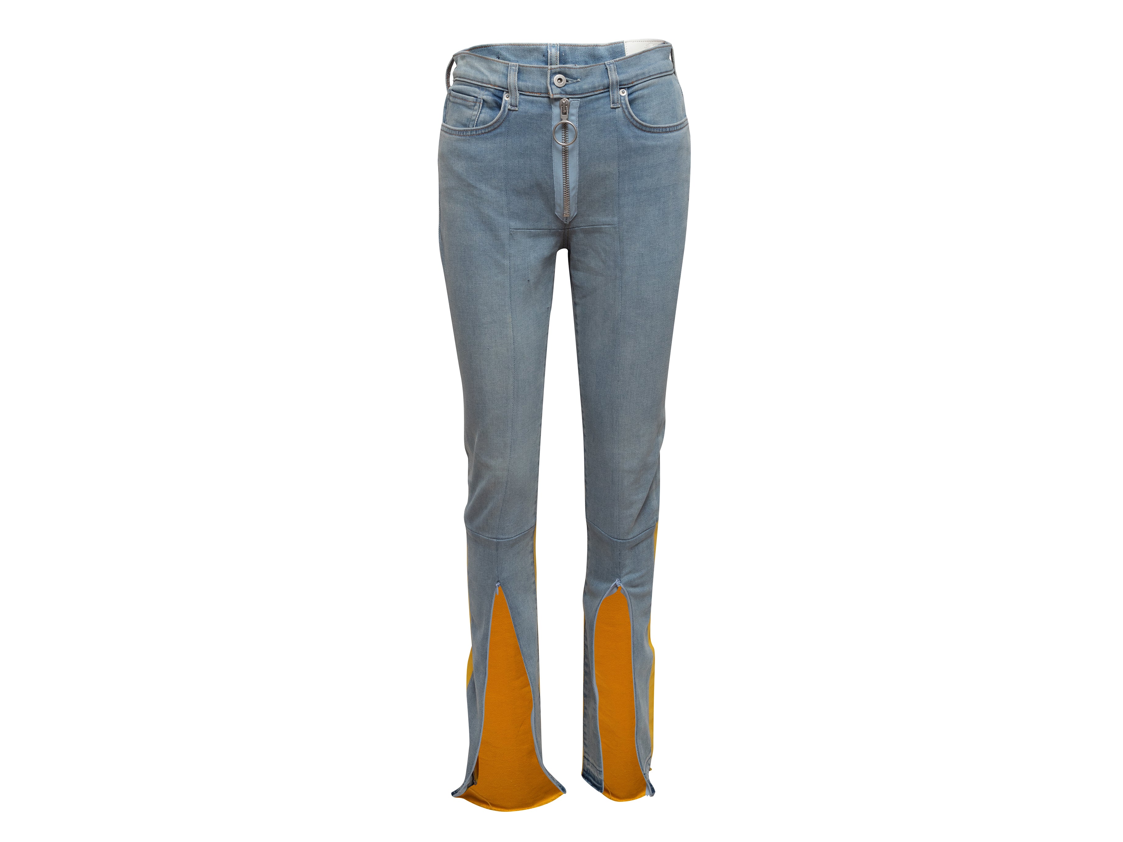 JELENA FAUX LEATHER PANTS - Light Wash & Yellow Off - White x Levi's  Paneled Skinny Jeans – RvceShops Revival