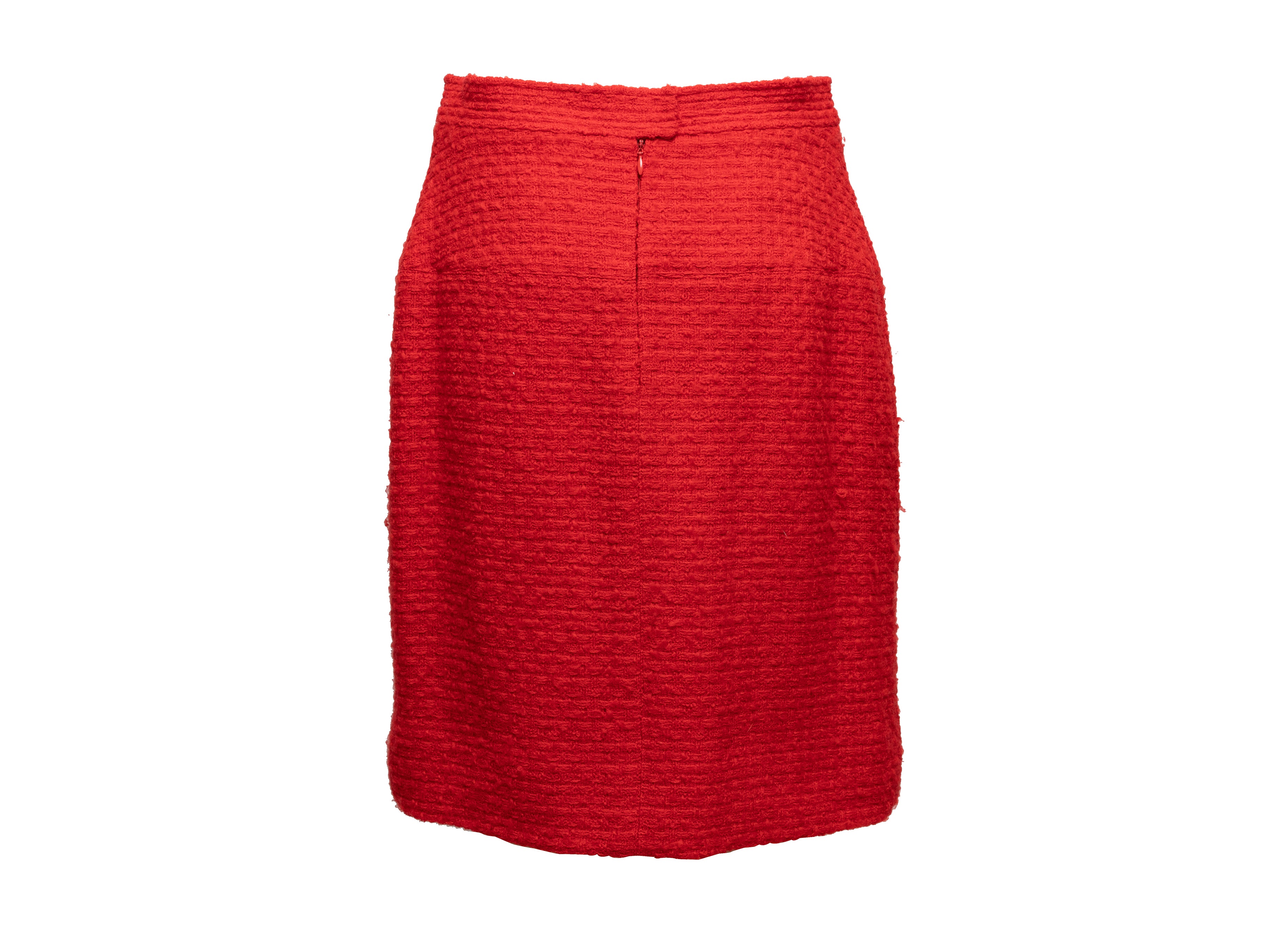 Zip up Pencil Tweed Skirt