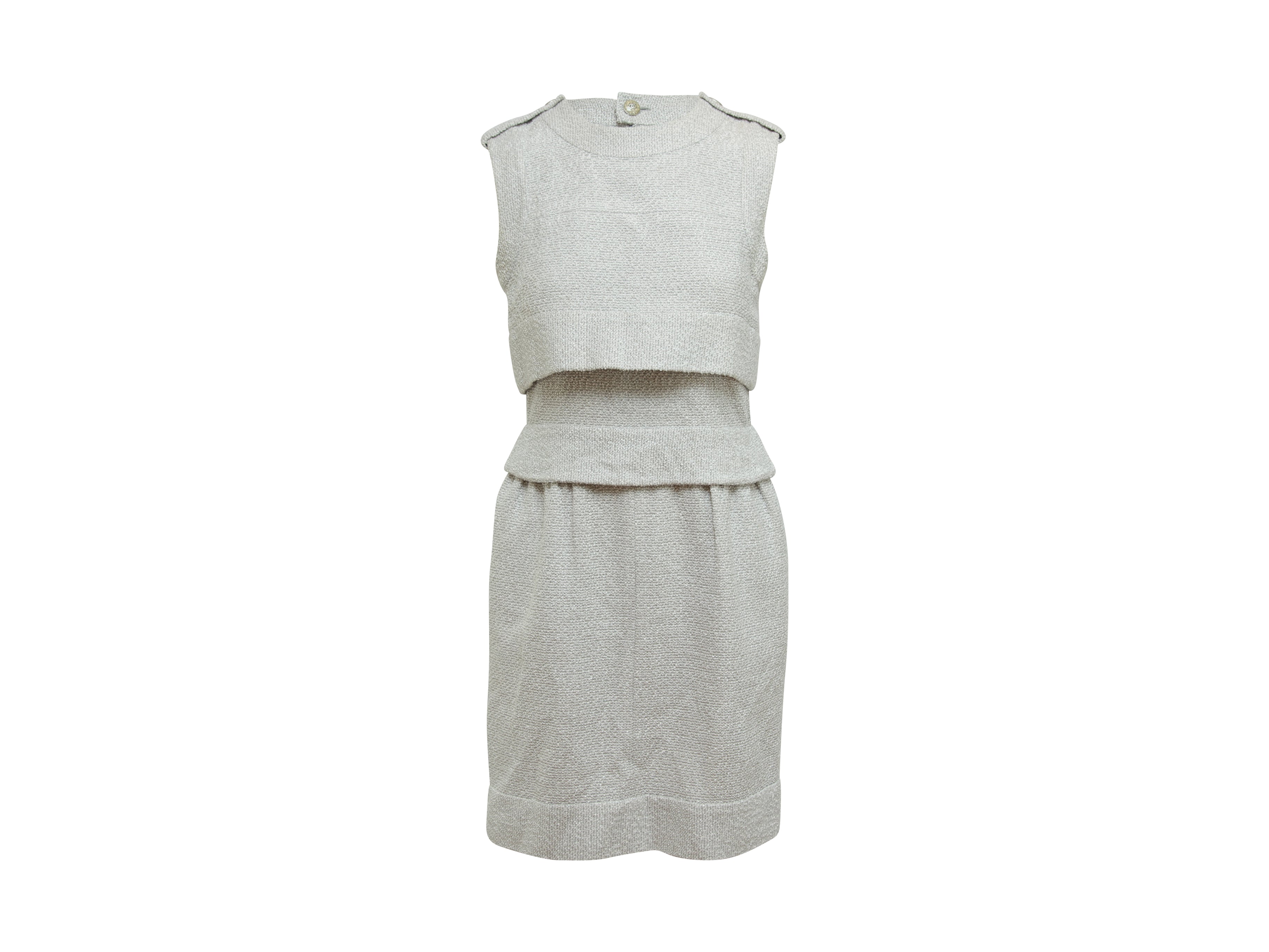 chanel white tweed dress