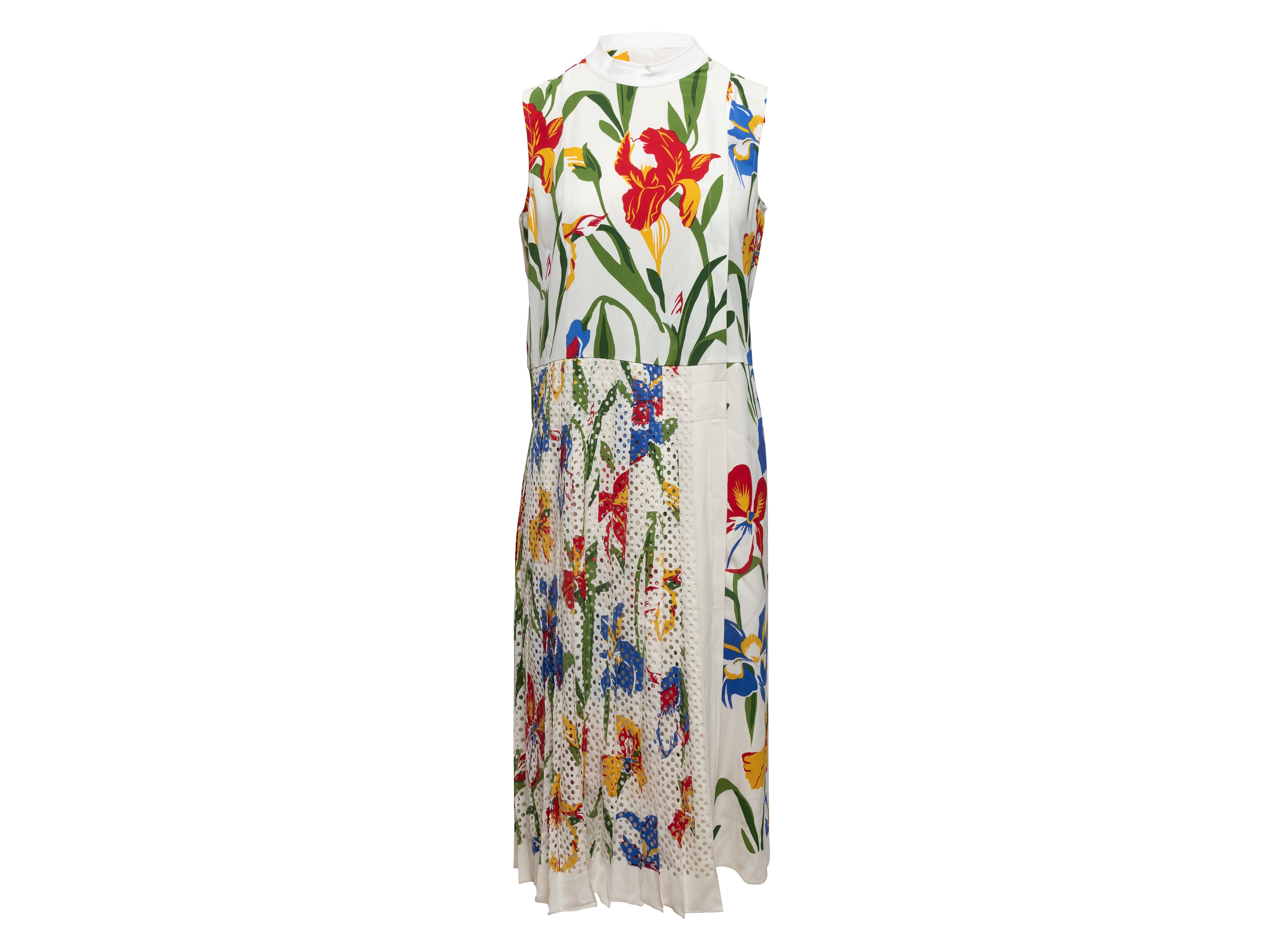 White & Multicolor Tory Burch Sleeveless Floral Print Dress – Designer  Revival