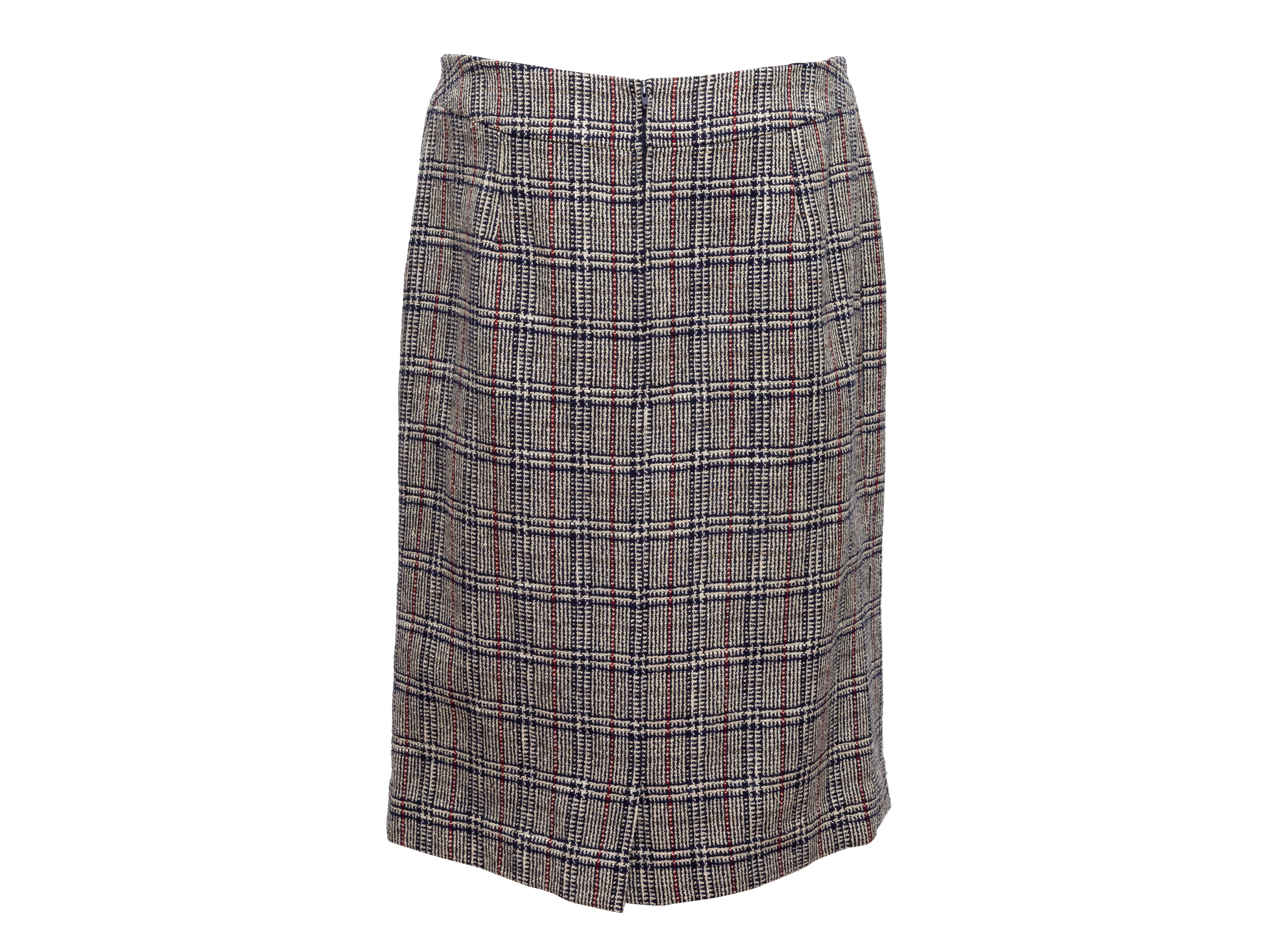 Black & Multicolor Glen Plaid Skirt