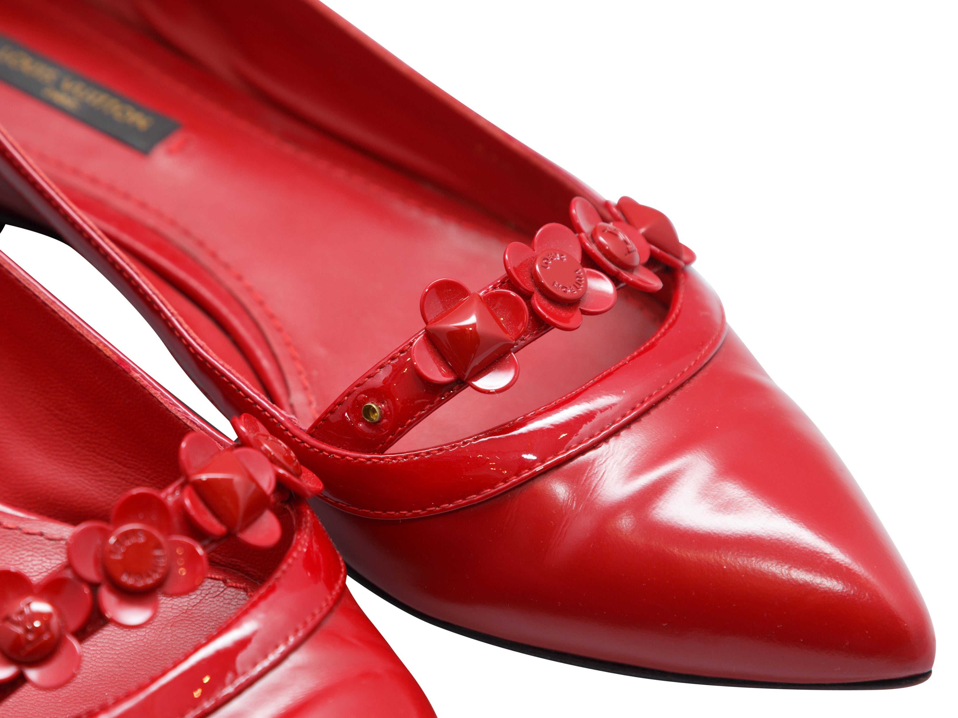 Red Louis Vuitton Pointed-Toe Ballet Flats – Designer Revival
