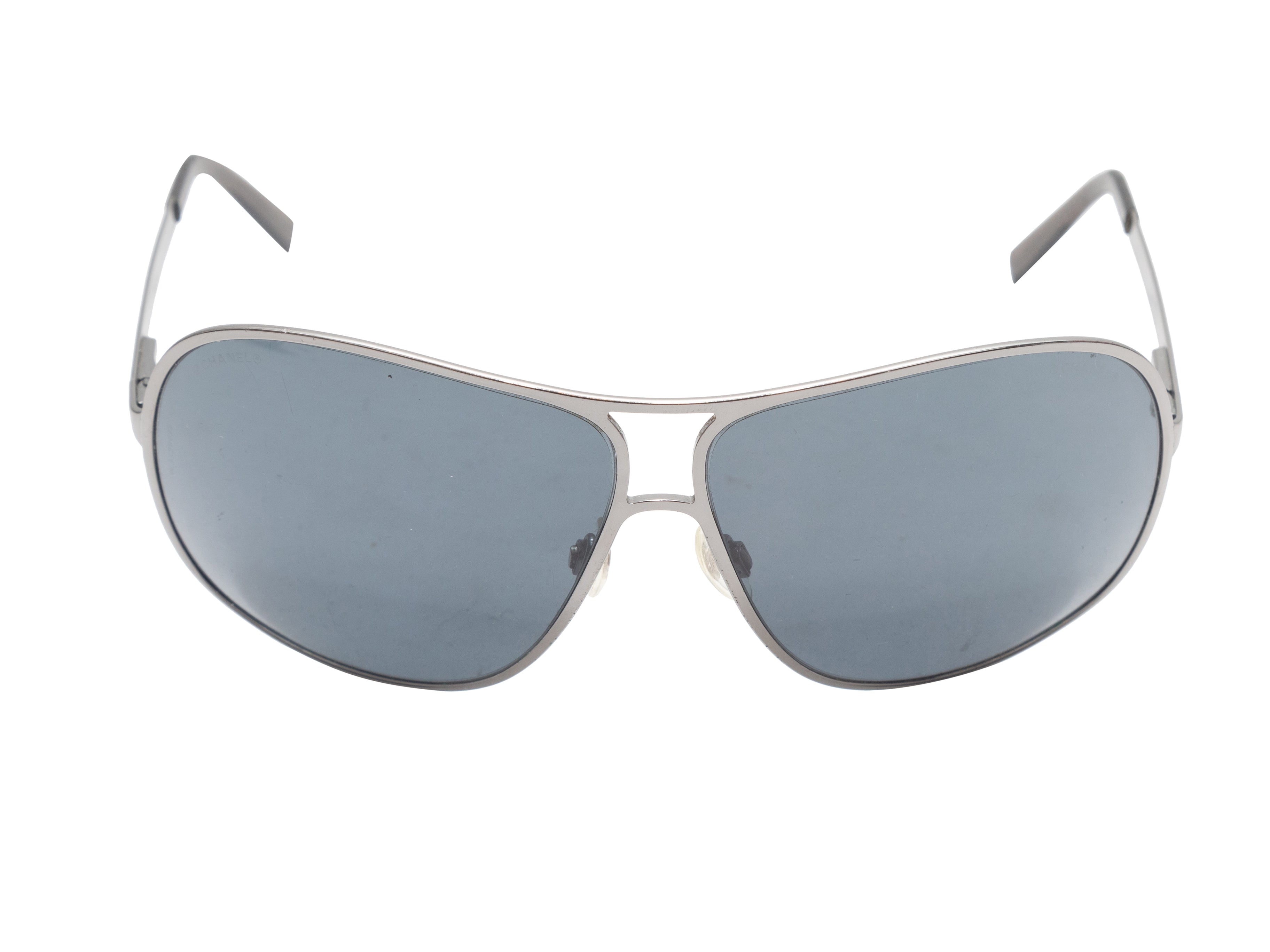 Louis Vuitton Silvertone Metal Aviator Sunglasses