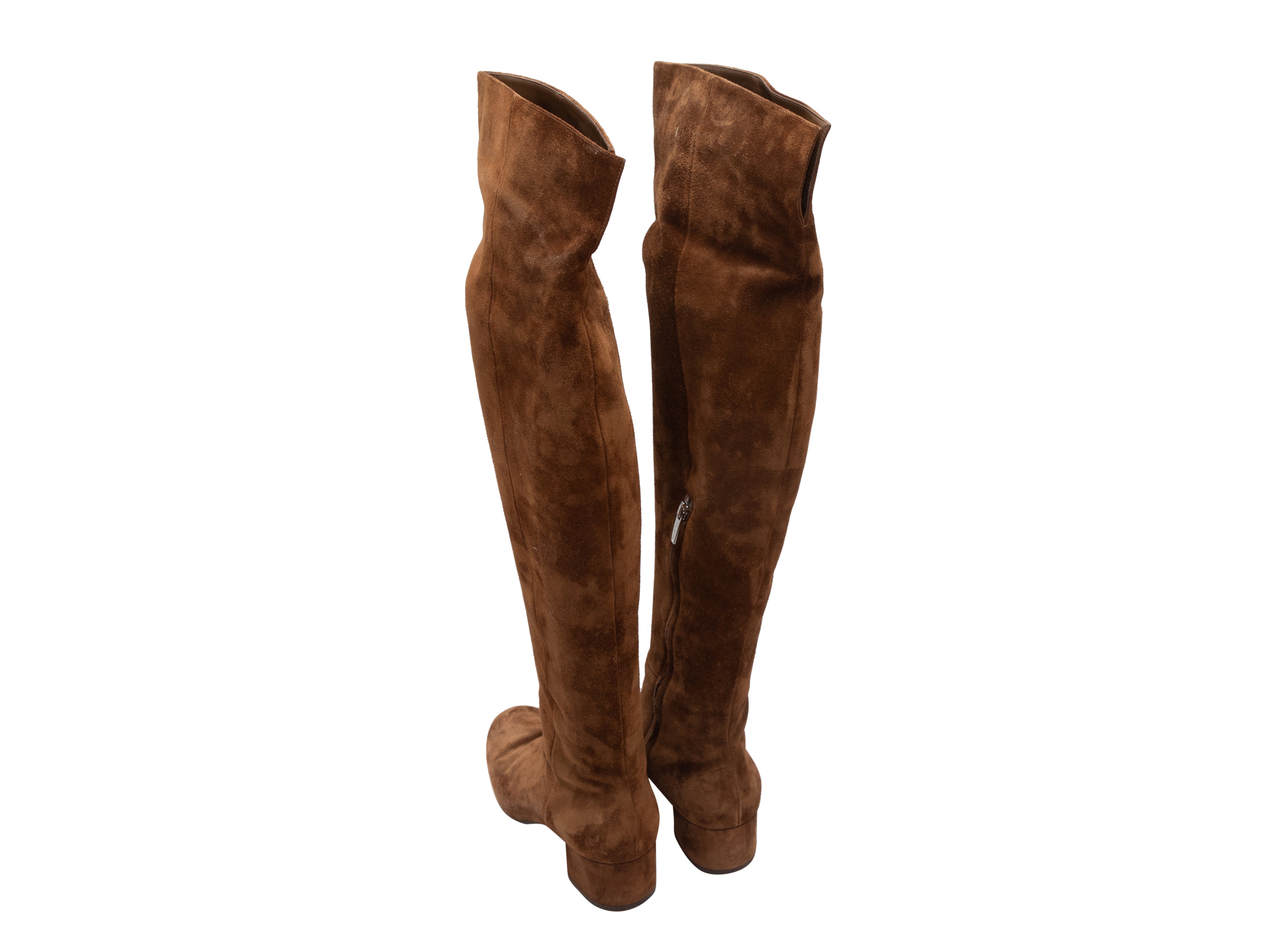 Brown Suede Over-The-Knee Boots