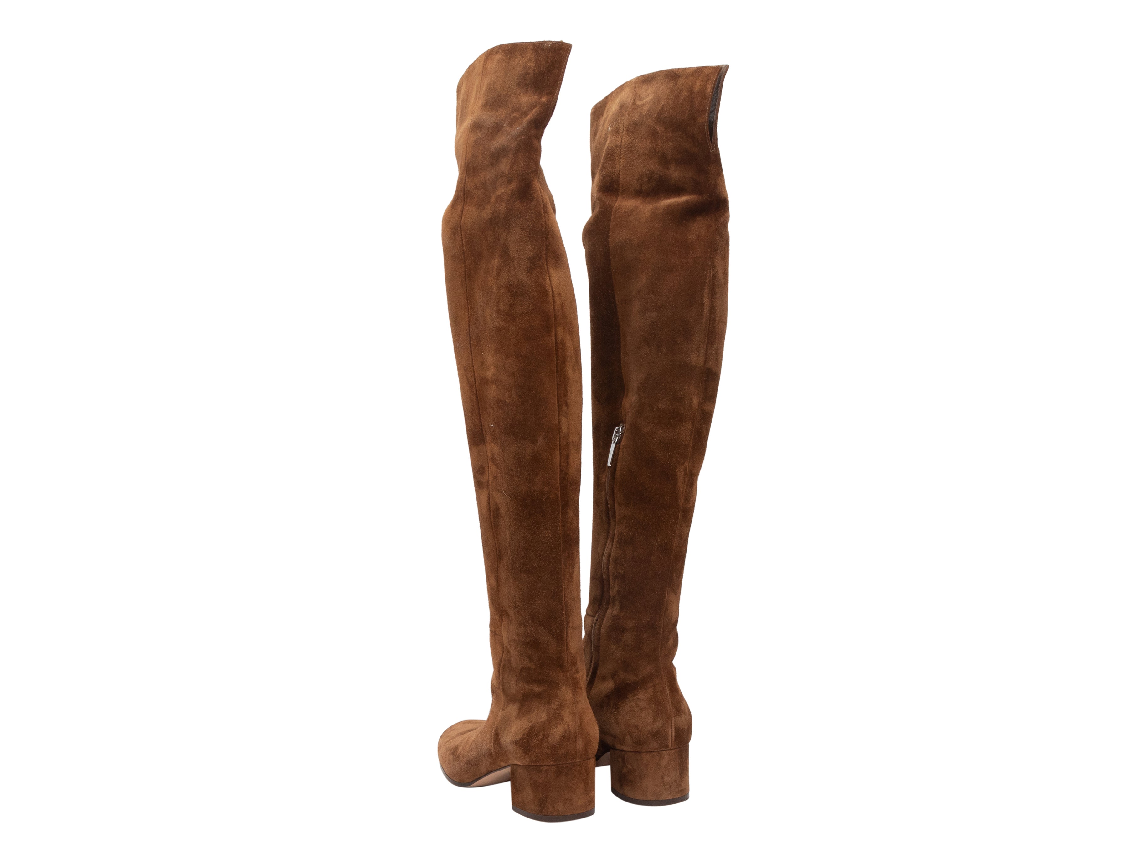 Brown Suede Over-The-Knee Boots