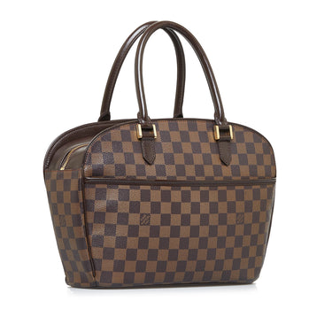 Unisex Pre-Owned Authenticated Louis Vuitton Damier Ebene Sarria Horizontal  Canvas Brown Handbag Top HandleBag