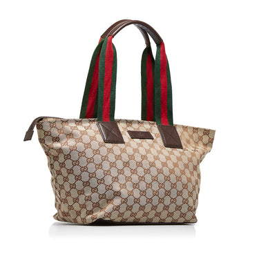 GUCCI 267474 GG Canvas Tote Bag Gold w/Dust bag