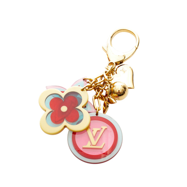 Louis Vuitton Bag Charm Key Holder World Tour BB Pink/White in Calfskin  with Gold-tone - US