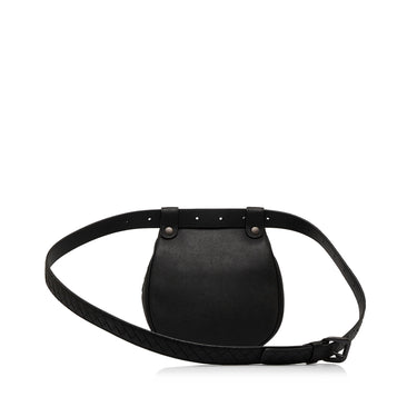 Black Bottega Veneta Intrecciato Flap Shoulder Bag