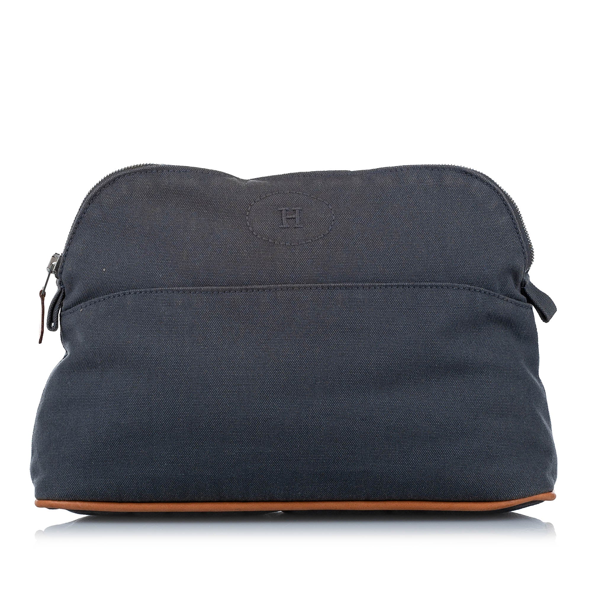 Gray Hermes Bolide Trousse De Voyage Canvas Pouch Designer Revival