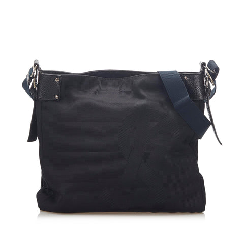 Bimba & Lola Black Nylon/Leather Trim Crossbody handbag