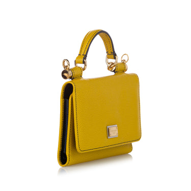 Dolce & Gabbana Miss Sicily Bag Leather Small Yellow 1227831