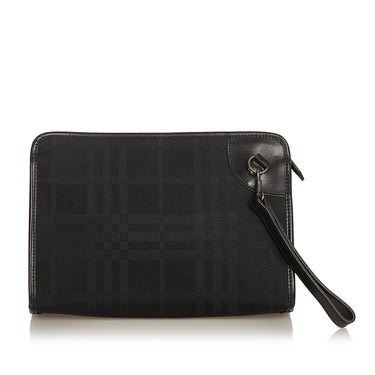 Black Celine Striped Solo Pouch Clutch Bag