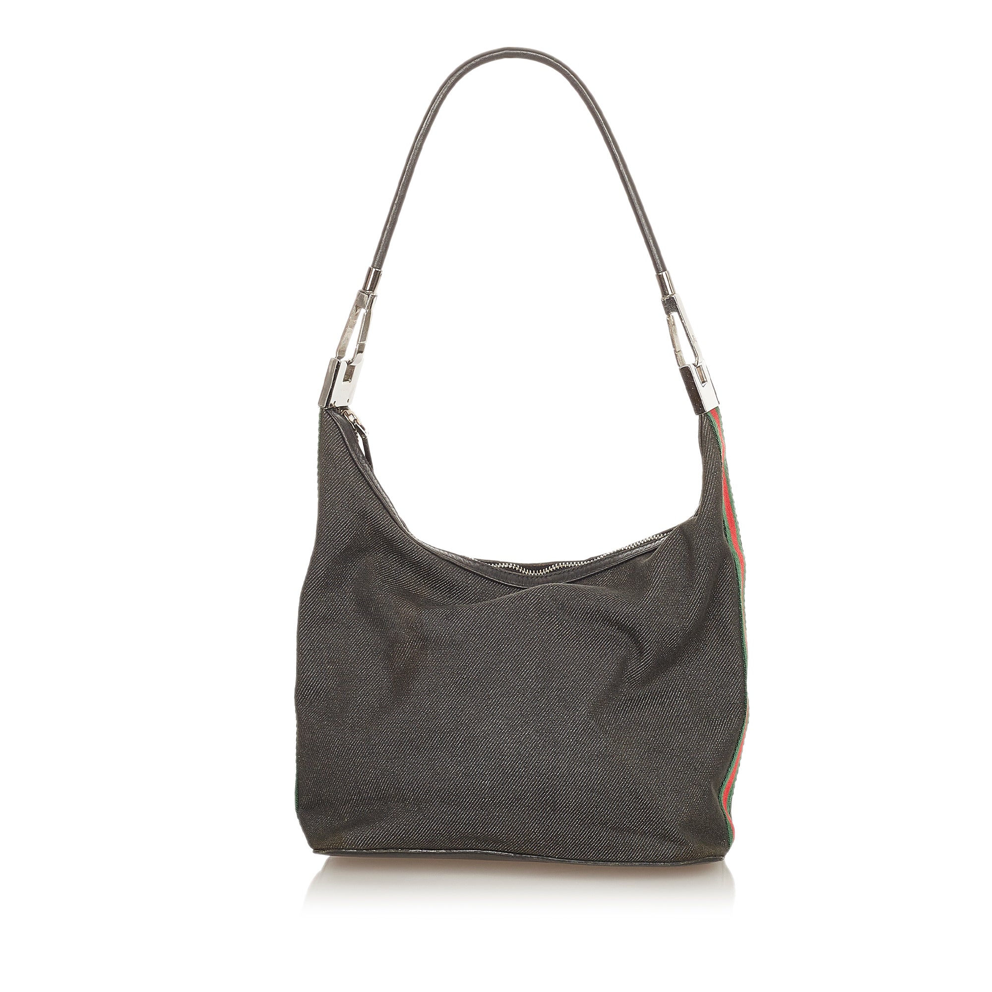 1) Black Gucci Denim Shoulder Bag – Designer Revival