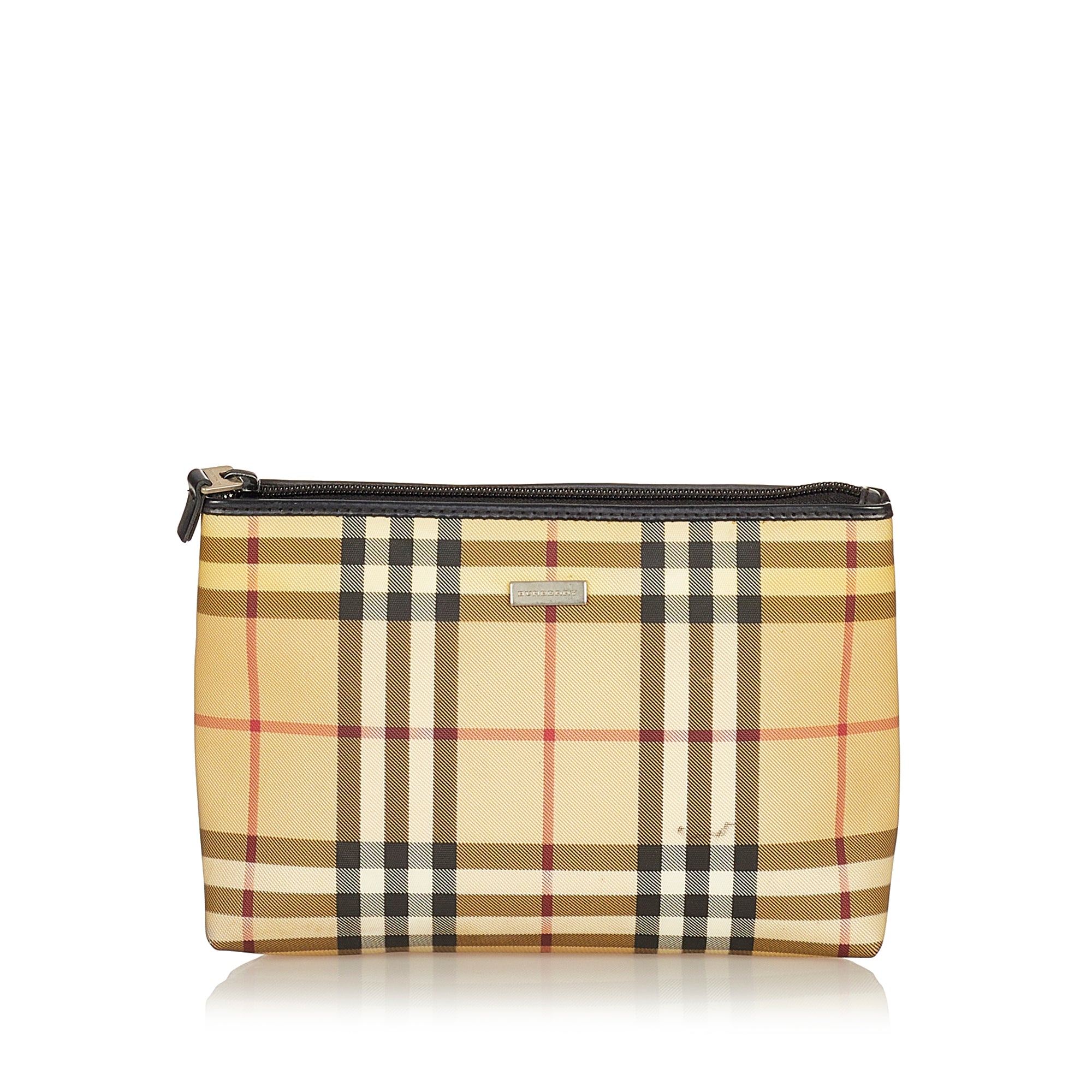 Burberry Check Zipped Pouch - Brown