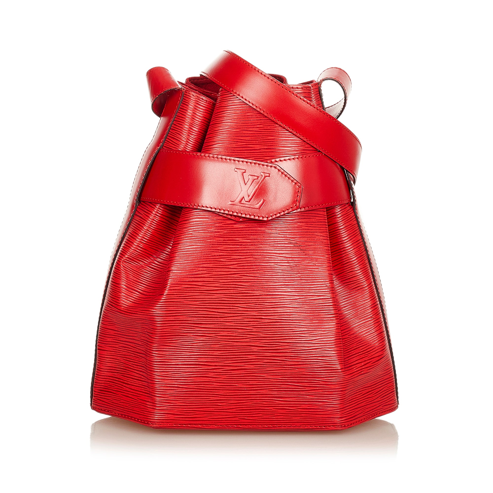 Louis Vuitton Red Leather Monogram Bucket Bag