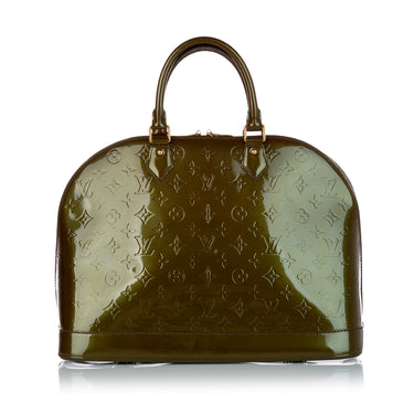 Louis Vuitton Dark Green Monogram Vernis Leather Alma GM Bag at