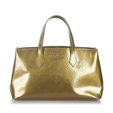 Wilshire PM Top handle bag in Monogram Vernis leather, Gold Hardware