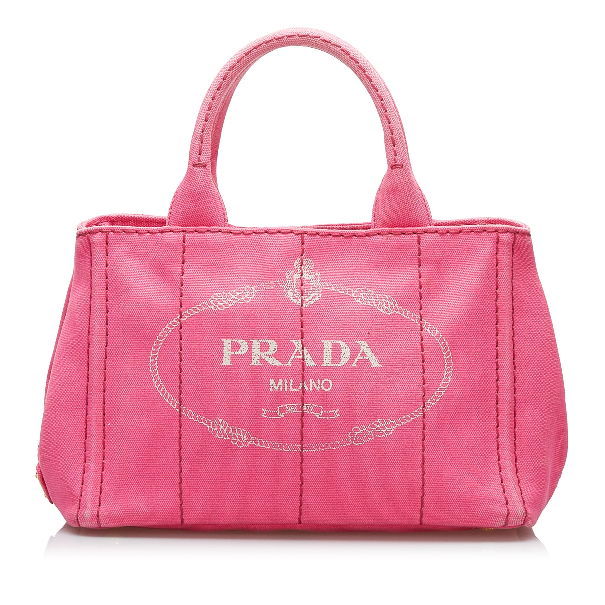 Pink Prada Canapa Logo Satchel – Designer Revival