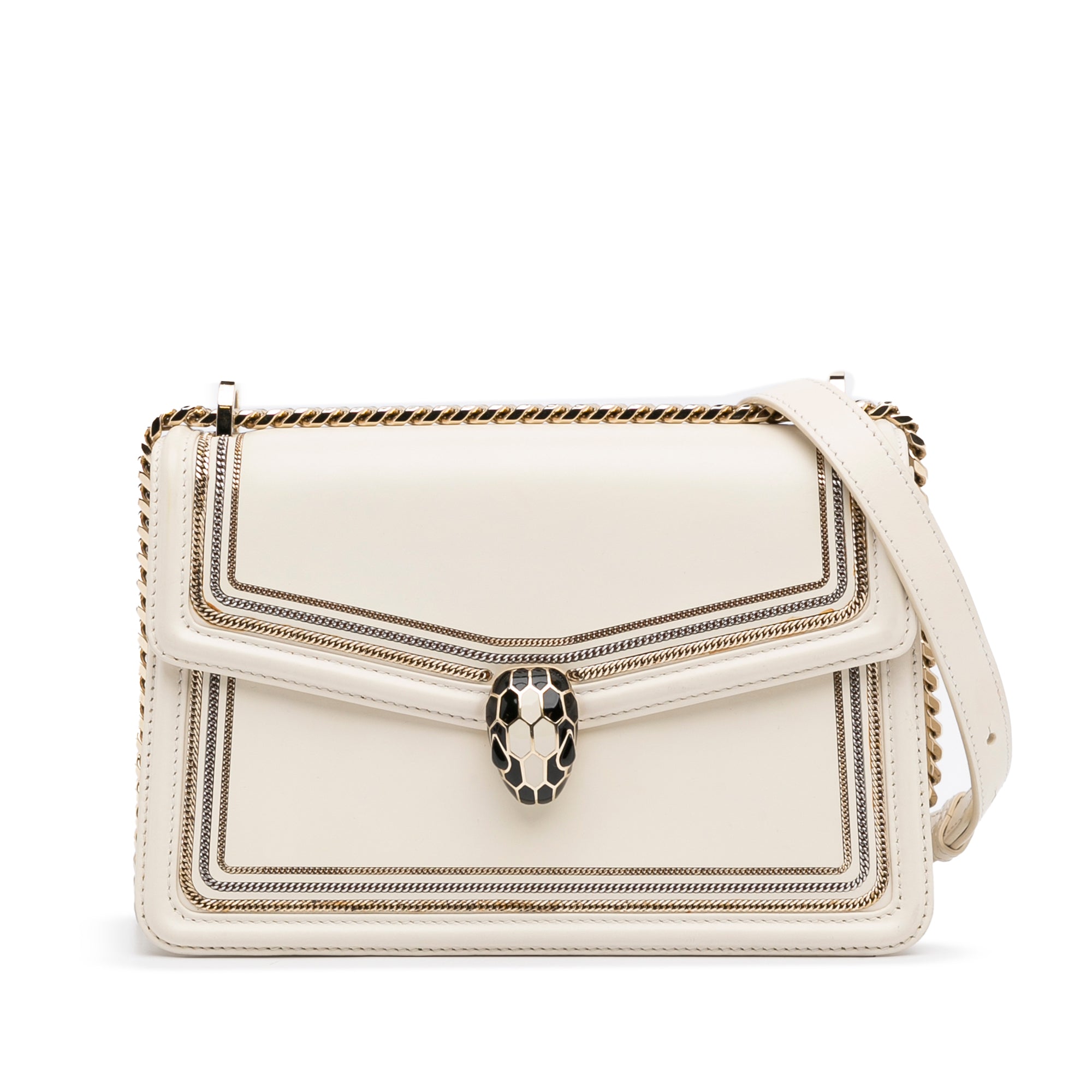 image of White Bvlgari Serpenti Diamond Blast Crossbody