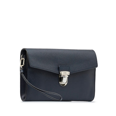 Gray Prada Saffiano Zip Clutch – Designer Revival