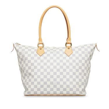White Louis Vuitton Damier Azur Saleya GM Tote Bag